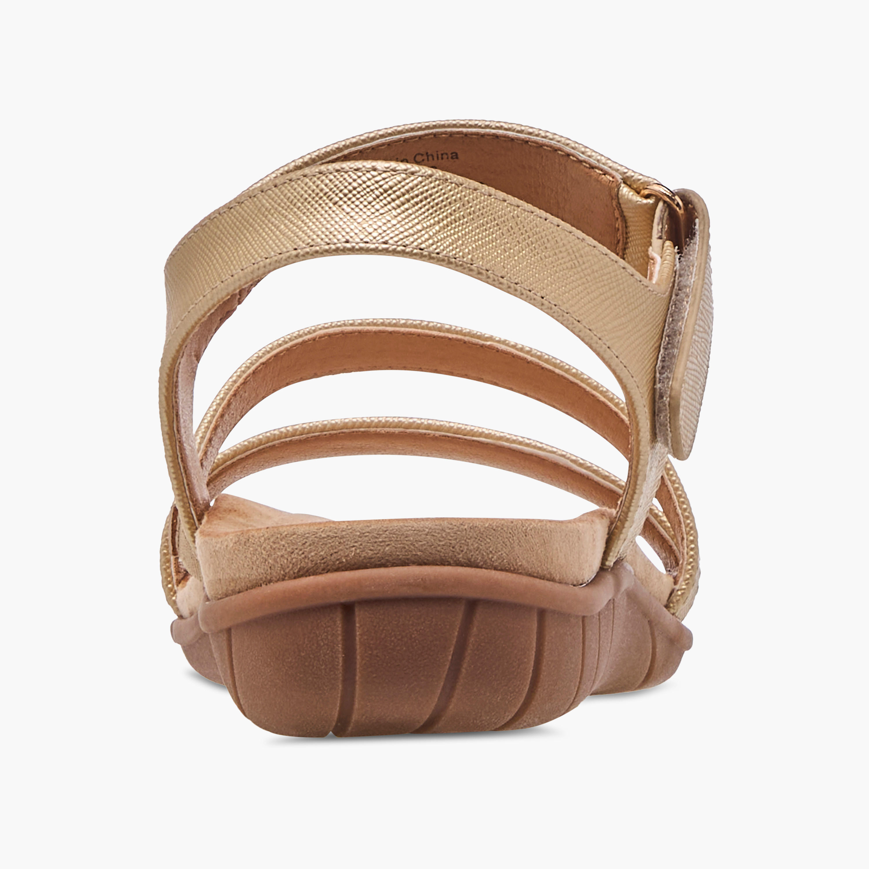 Flora Bella Textured Strap Sandals with Hook and Loop Closure-women-shoes-flats-sandals-image-5