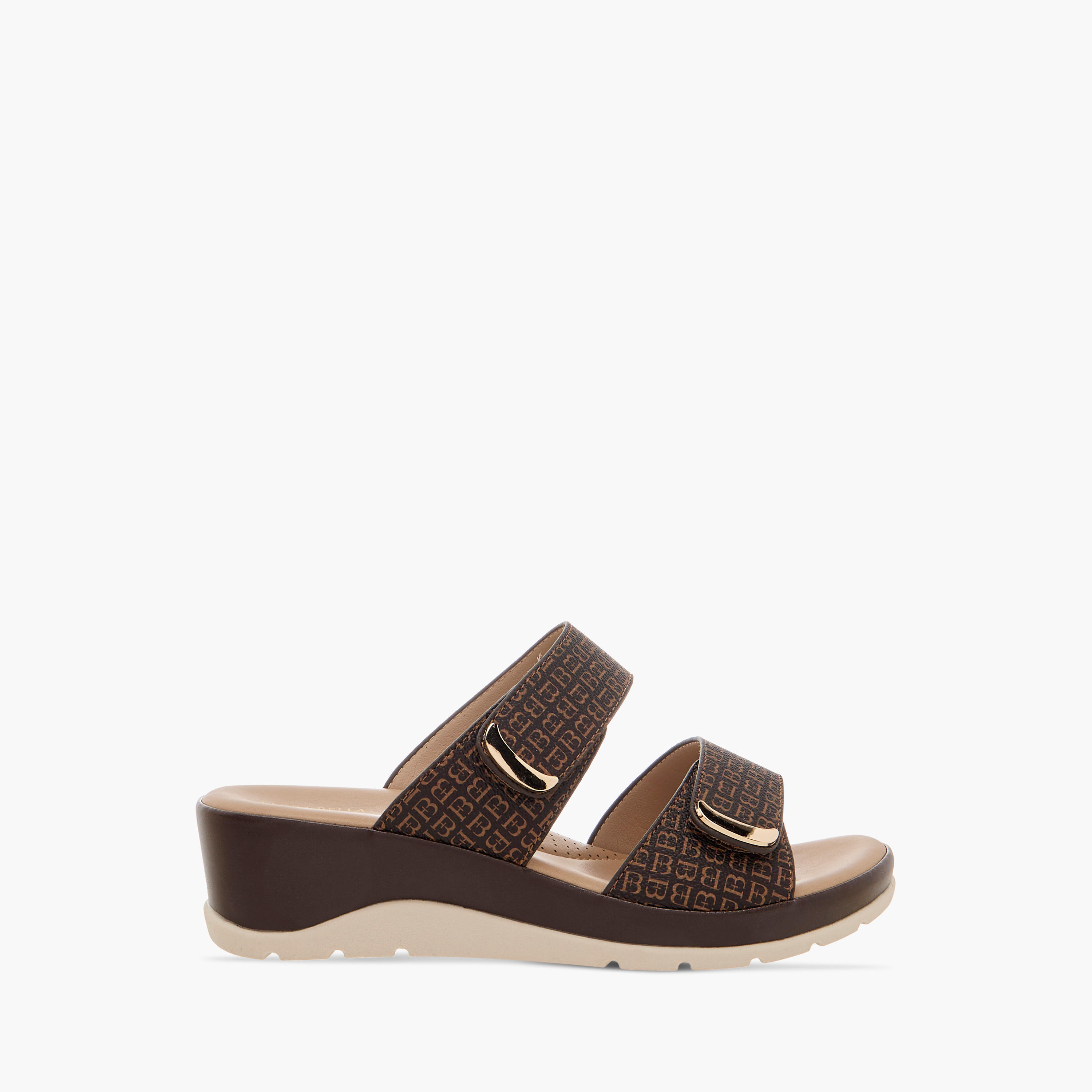 صندل مريح سهل الارتداء بطبعات مونوجرام من فلورا بيلا-women-shoes-sandals-heeled-image-3