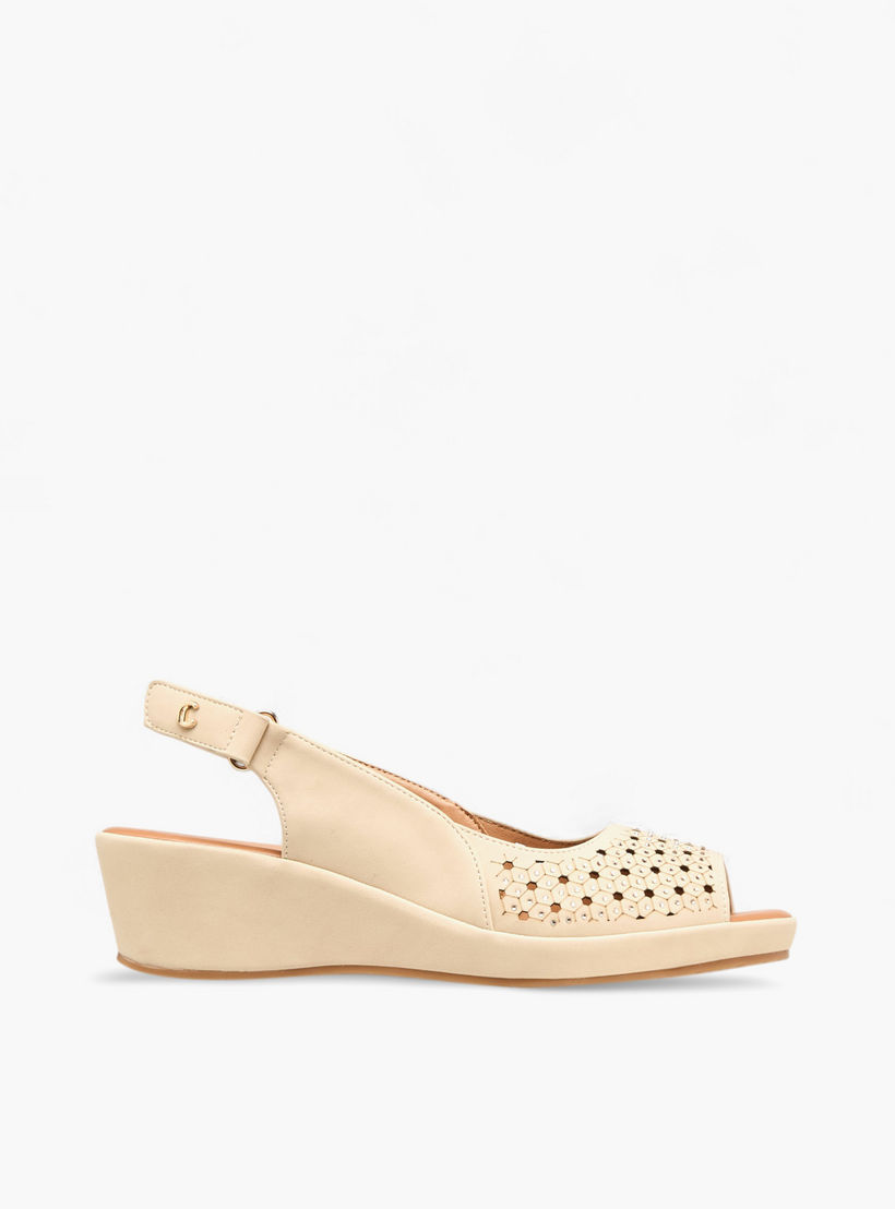 Le Confort Women Cutout Detail Wedge Heel Sandals-women-shoes-sandals-heeled-image-3