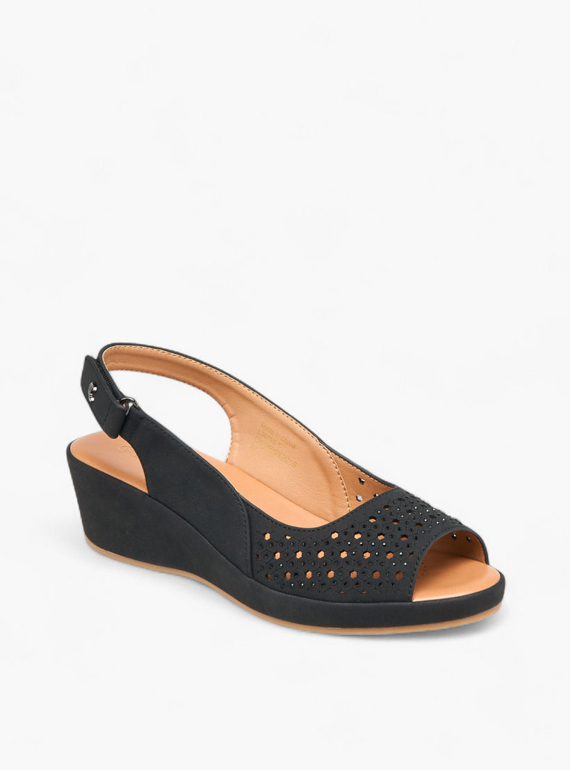 Le Confort Women Cutout Detail Wedge Heel Sandals-women-shoes-sandals-heeled-image-2