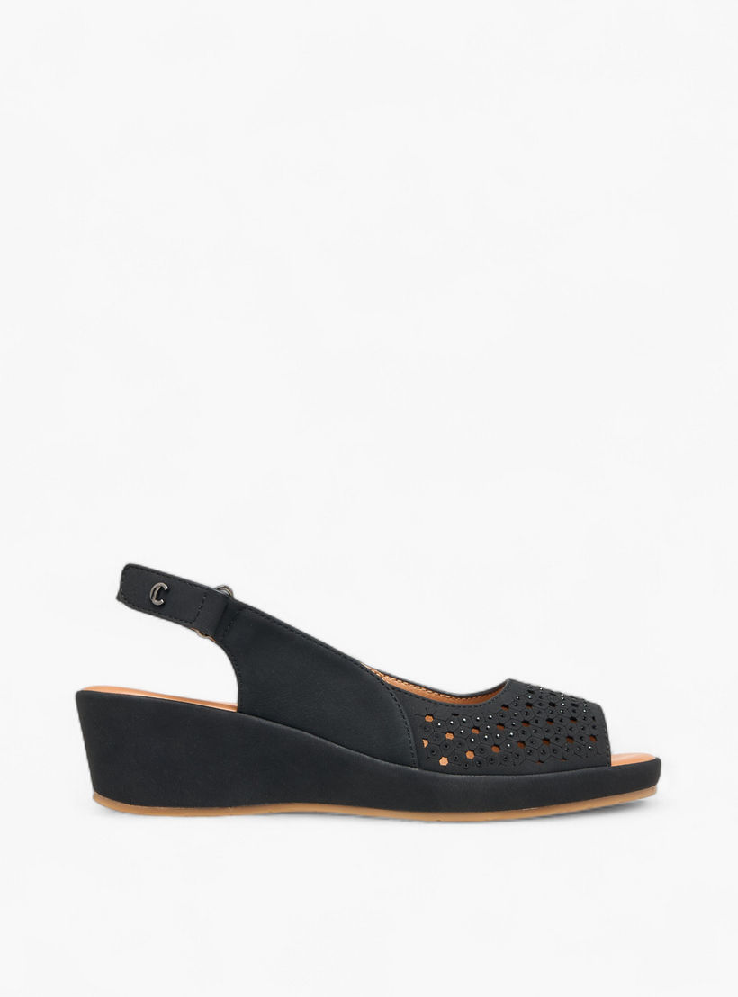 Le Confort Women Cutout Detail Wedge Heel Sandals-women-shoes-sandals-heeled-image-3