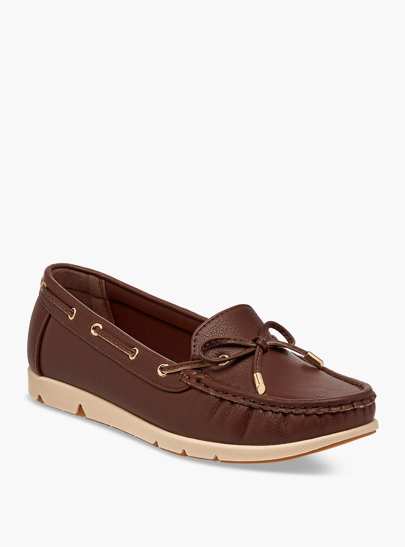 Le Confort Textured Bow Accent Slip-On Comfort Loafers-women-shoes-loafersandmoccasins-image-2