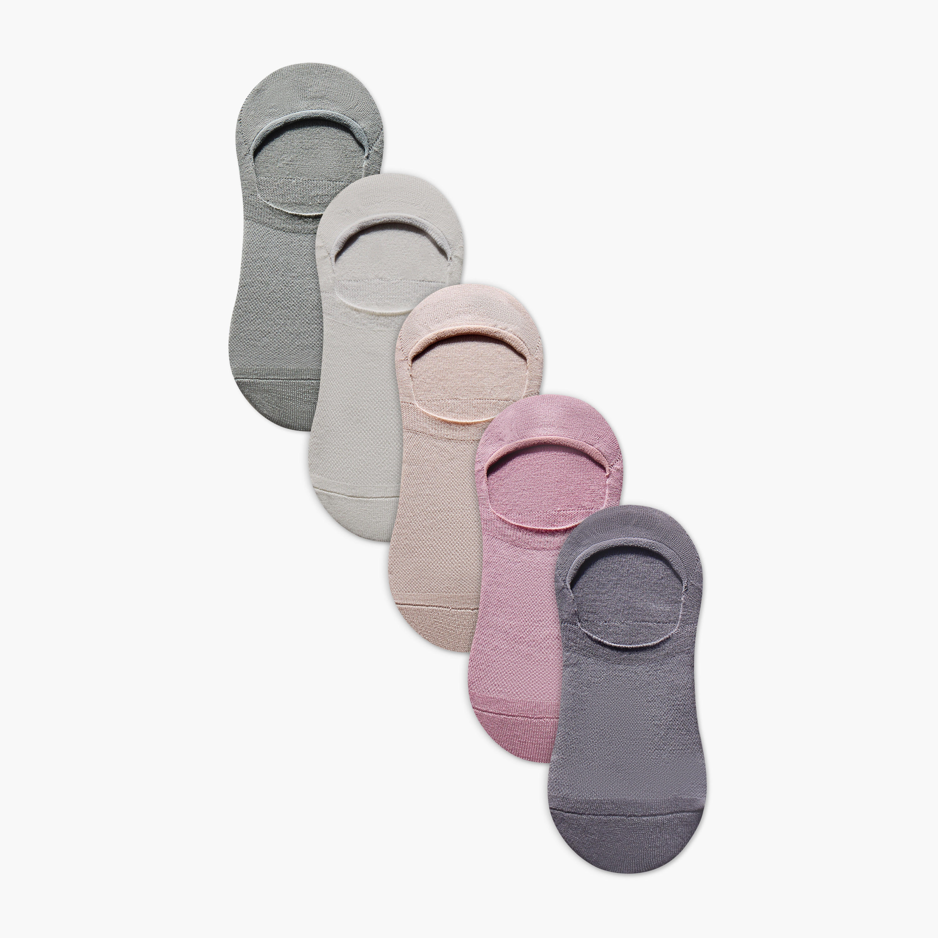 Gloo Solid No Show Socks - Set of 5-women-socksandstockings-image-1