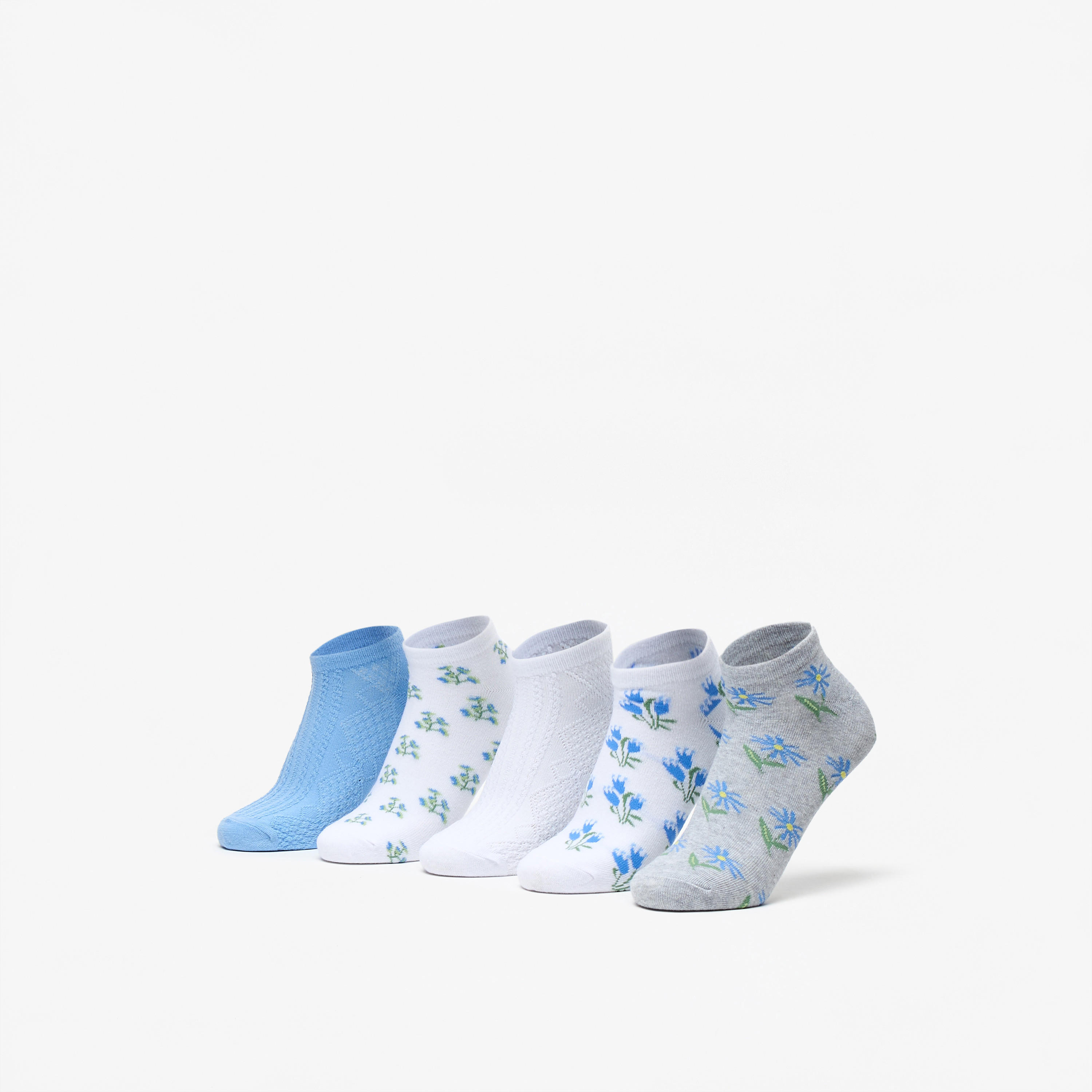 طقم جوارب متنوّعة 5 أزواج بطول الكاحل من جلو-women-socksandstockings-image-1
