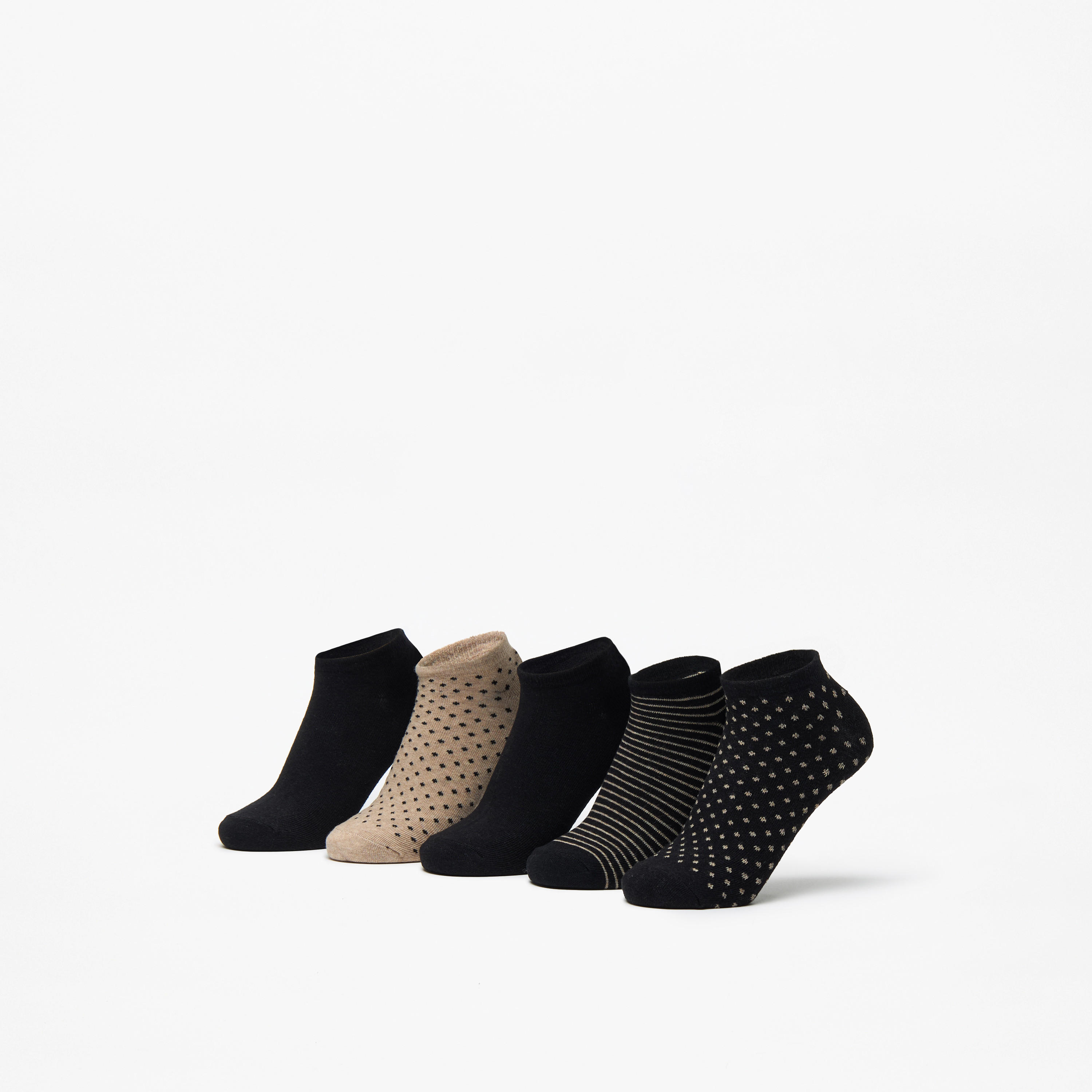 Gloo Printed Ankle Length Socks - Set of 5-women-socksandstockings-image-1
