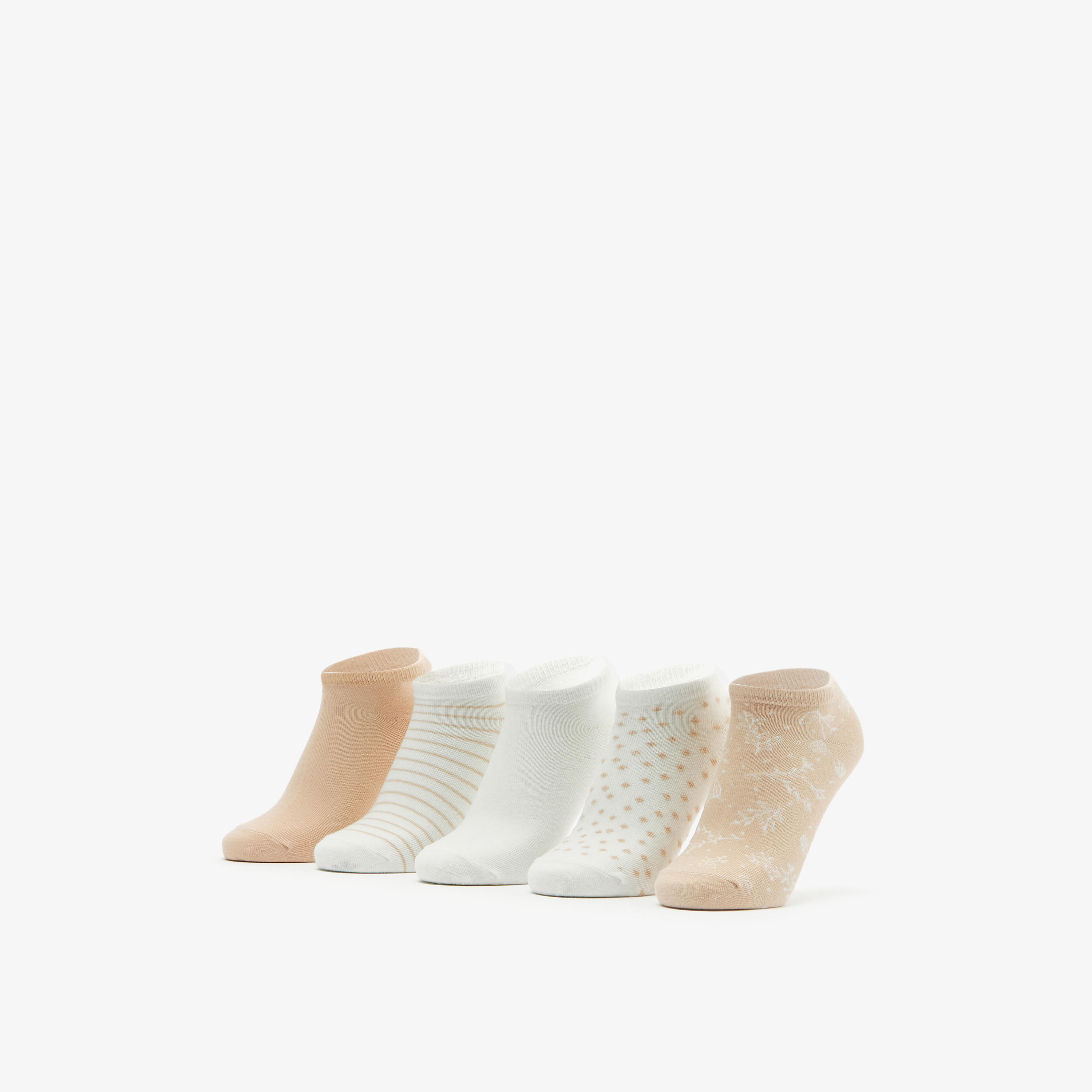 جوارب متنوّعة بطول الكاحل من جلوو - طقم 5 أزواج-women-socksandstockings-image-1