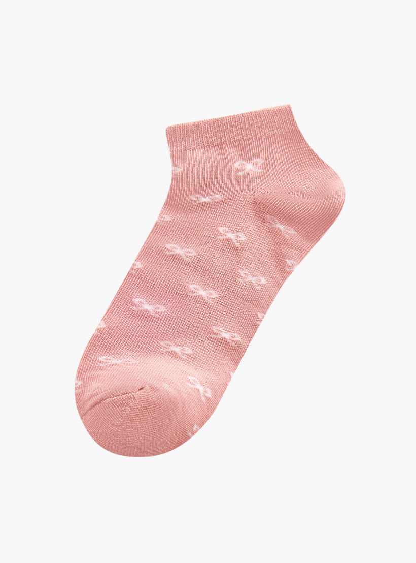 Gloo Printed Non-Terry Ankle Length Socks - Set of 5-women-socksandstockings-image-2