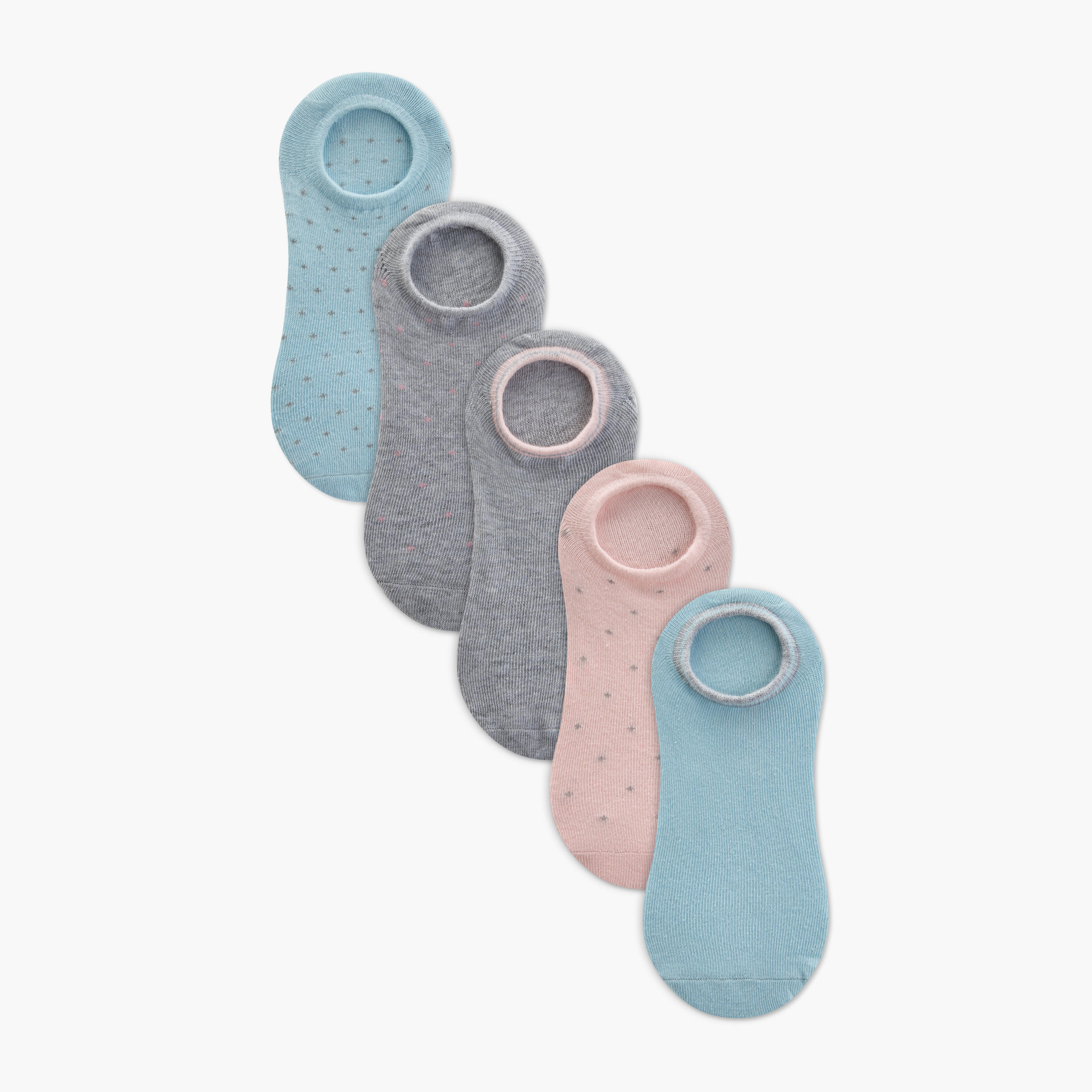 Gloo Assorted Ankle Length Socks - Set of 5-women-socksandstockings-image-1