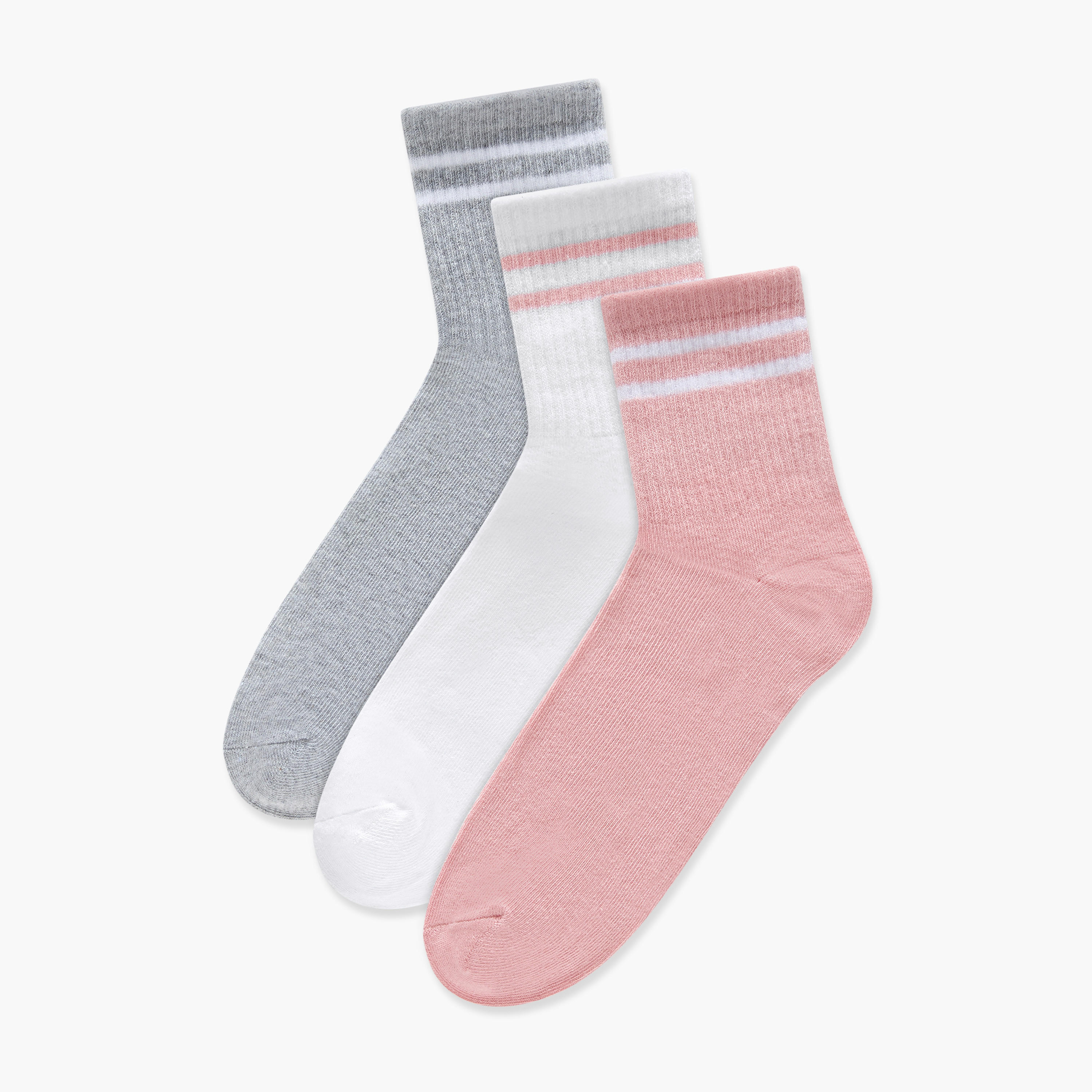 Gloo Ribbed Crew Length Socks - Set of 3-women-socksandstockings-image-1