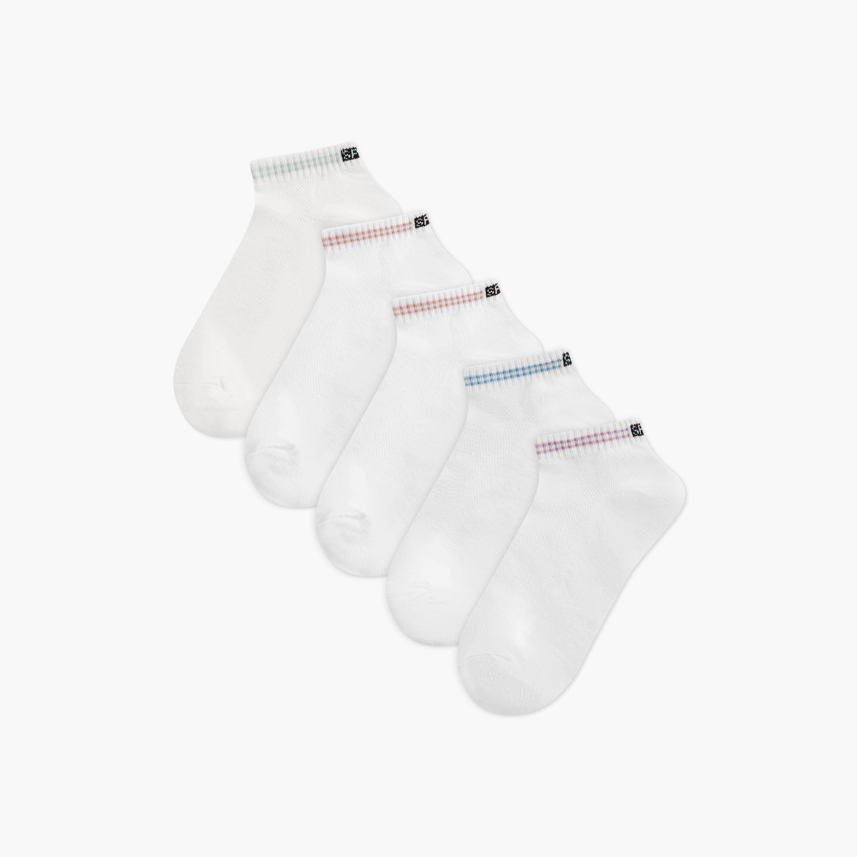 Gloo Assorted Ankle Length Socks - Set of 5-women-socksandstockings-image-1