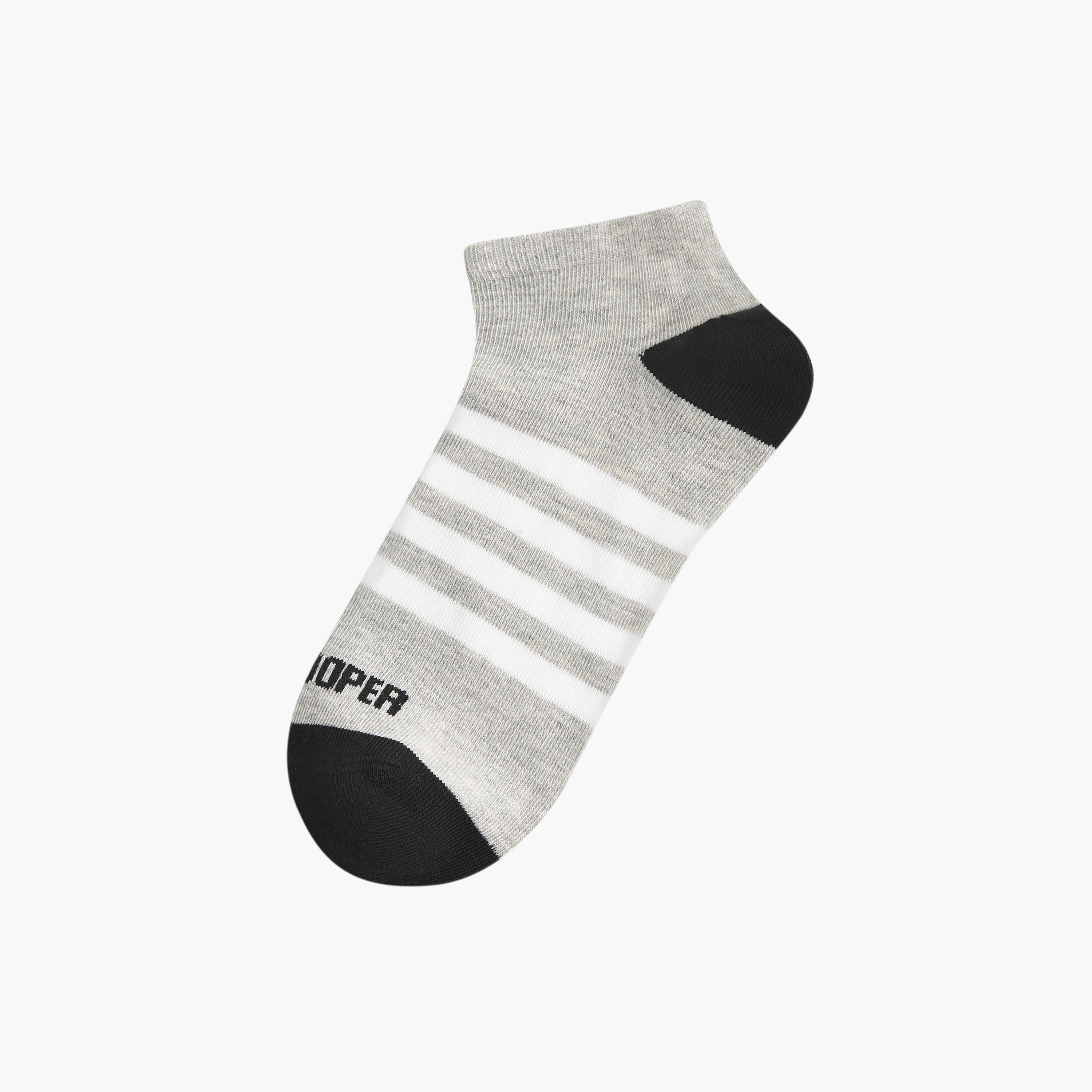Lee Cooper Logo Print Non-Terry Ankle Length Socks - Set of 5-men-socks-image-2