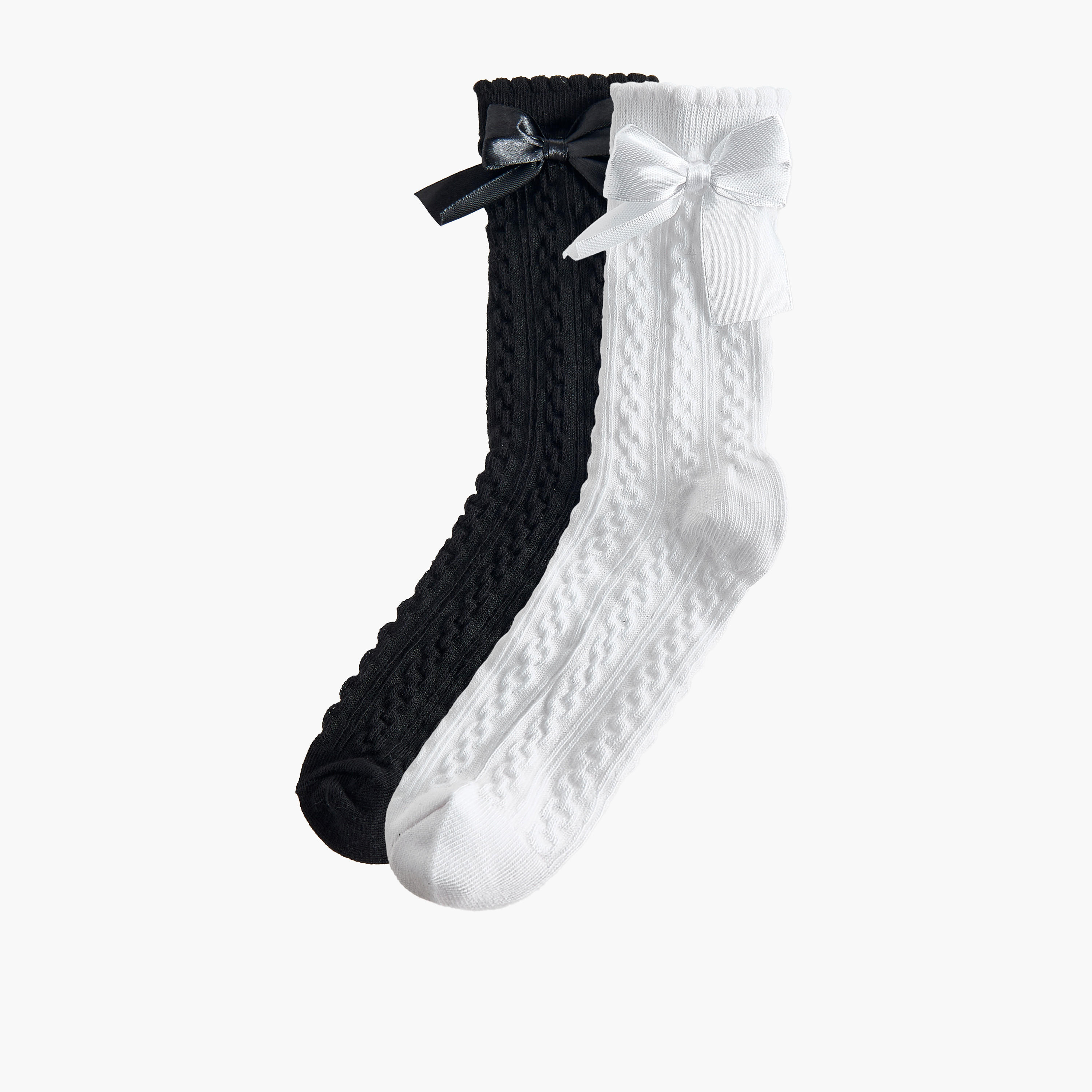 Pack of 2 Celeste Girls Socks Mid-Calf Length with Bow Detail-girls-accessories-socks-image-1