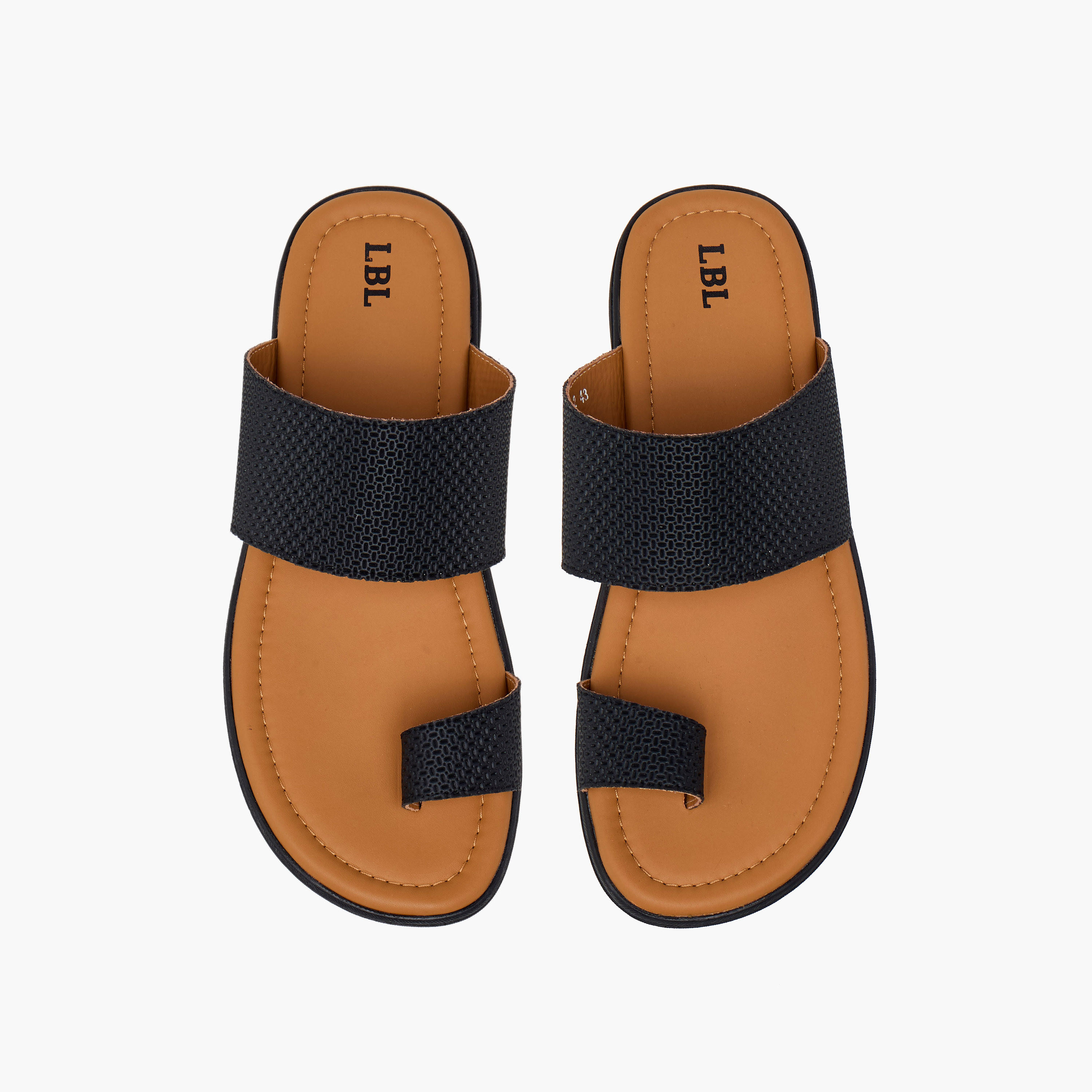LBL by Shoexpress Textured Slip-On Arabic Sandals-cpmen-footwear-sandals-image-1