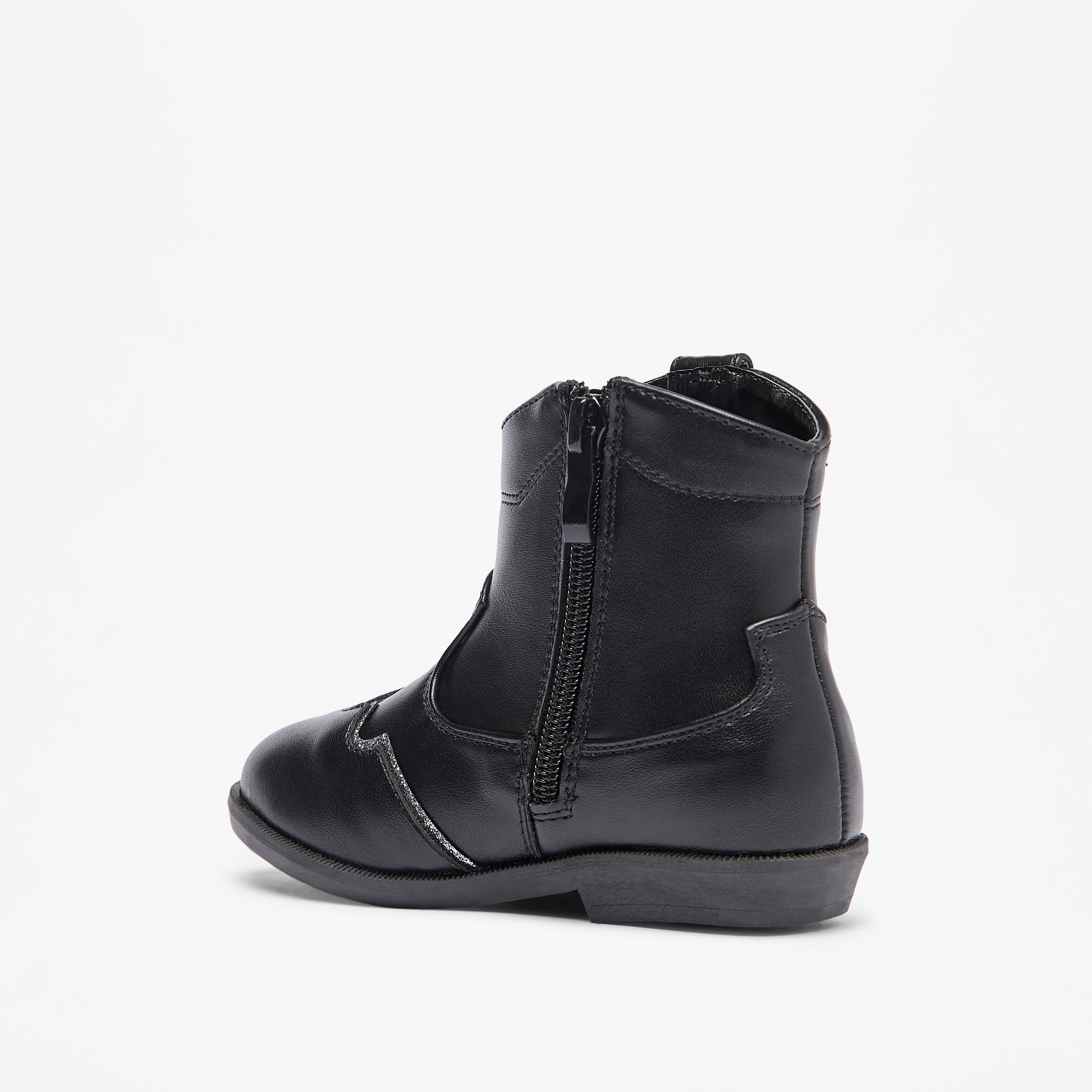 Flora Bella Embellished High Cut Boots with Zip Closure-girls-shoes-boots-image-2