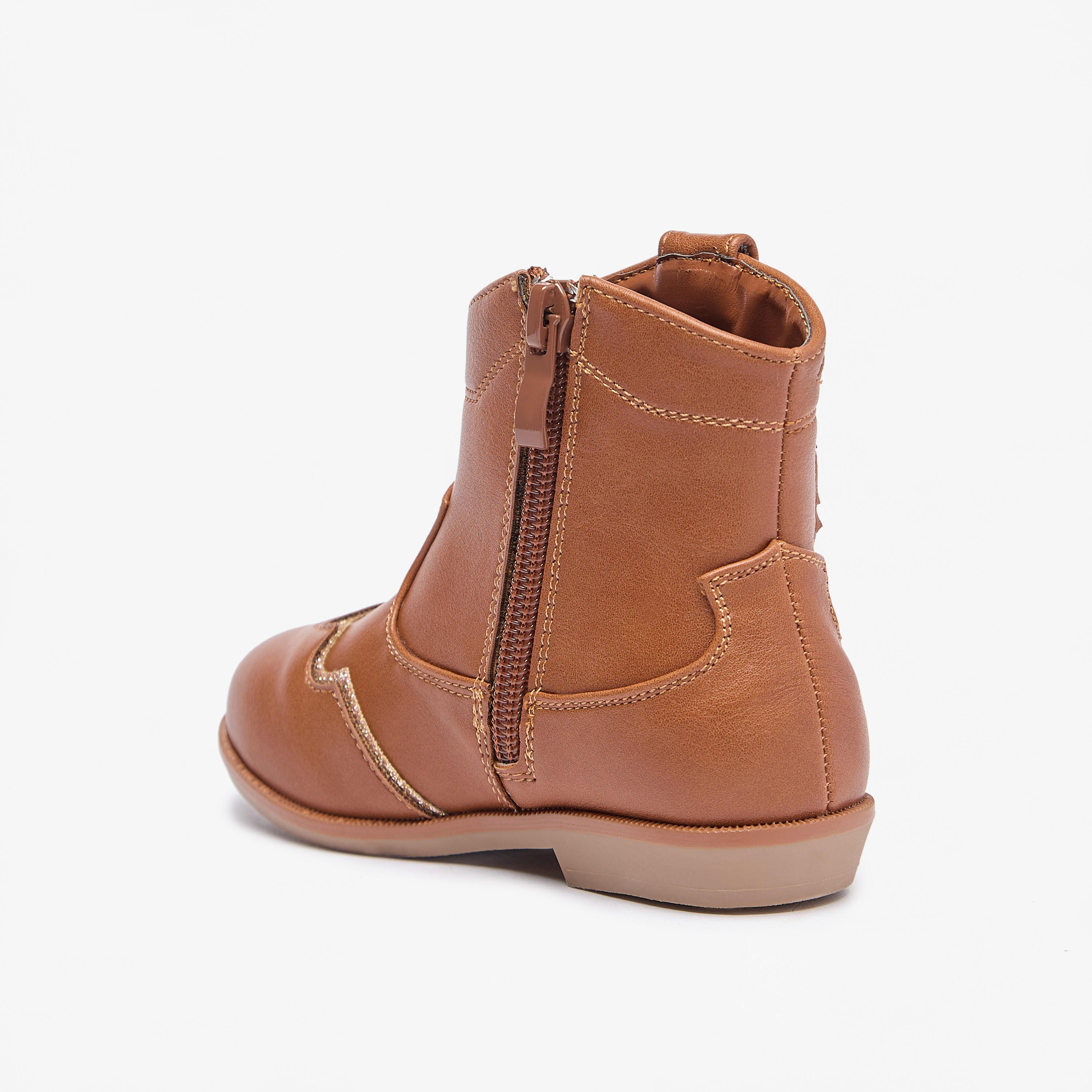 Flora Bella Embellished High Cut Boots with Zip Closure-girls-shoes-boots-image-8