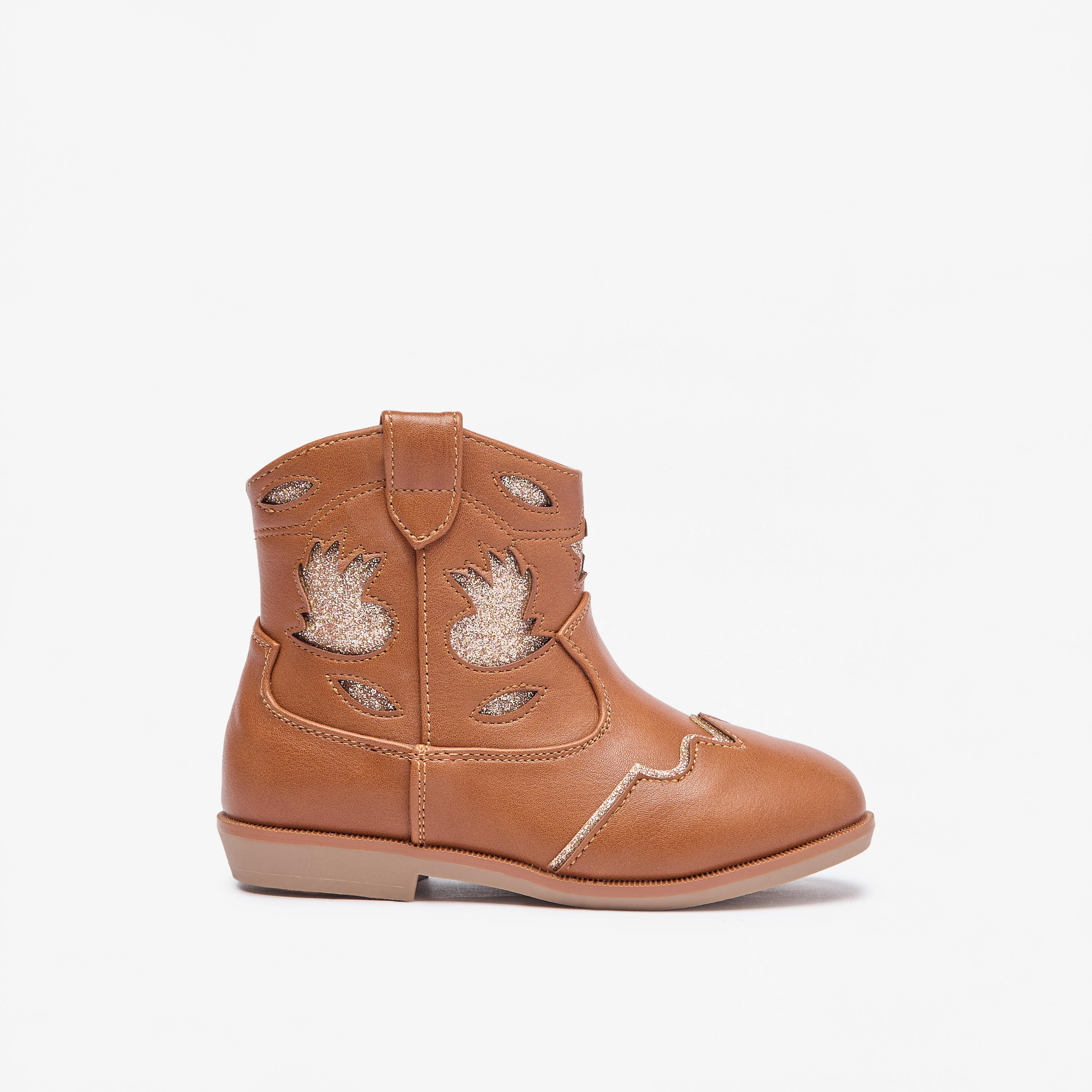 Flora Bella Embellished High Cut Boots with Zip Closure-girls-shoes-boots-image-9