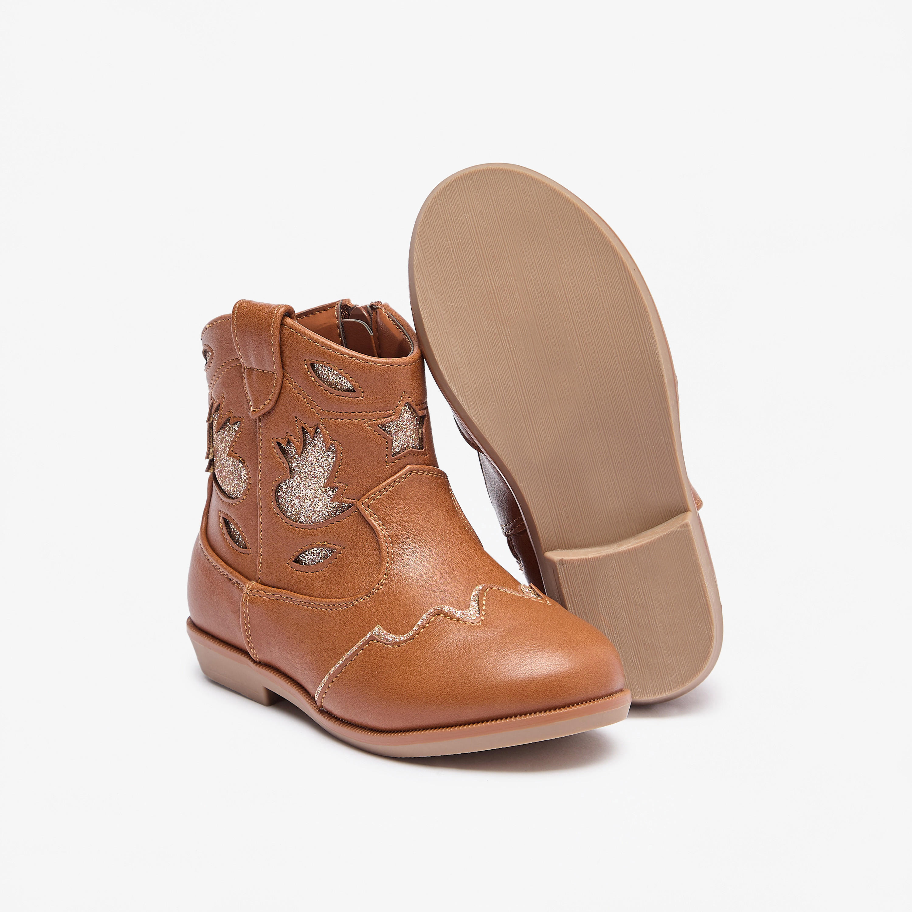 Flora Bella Embellished High Cut Boots with Zip Closure-girls-shoes-boots-image-11