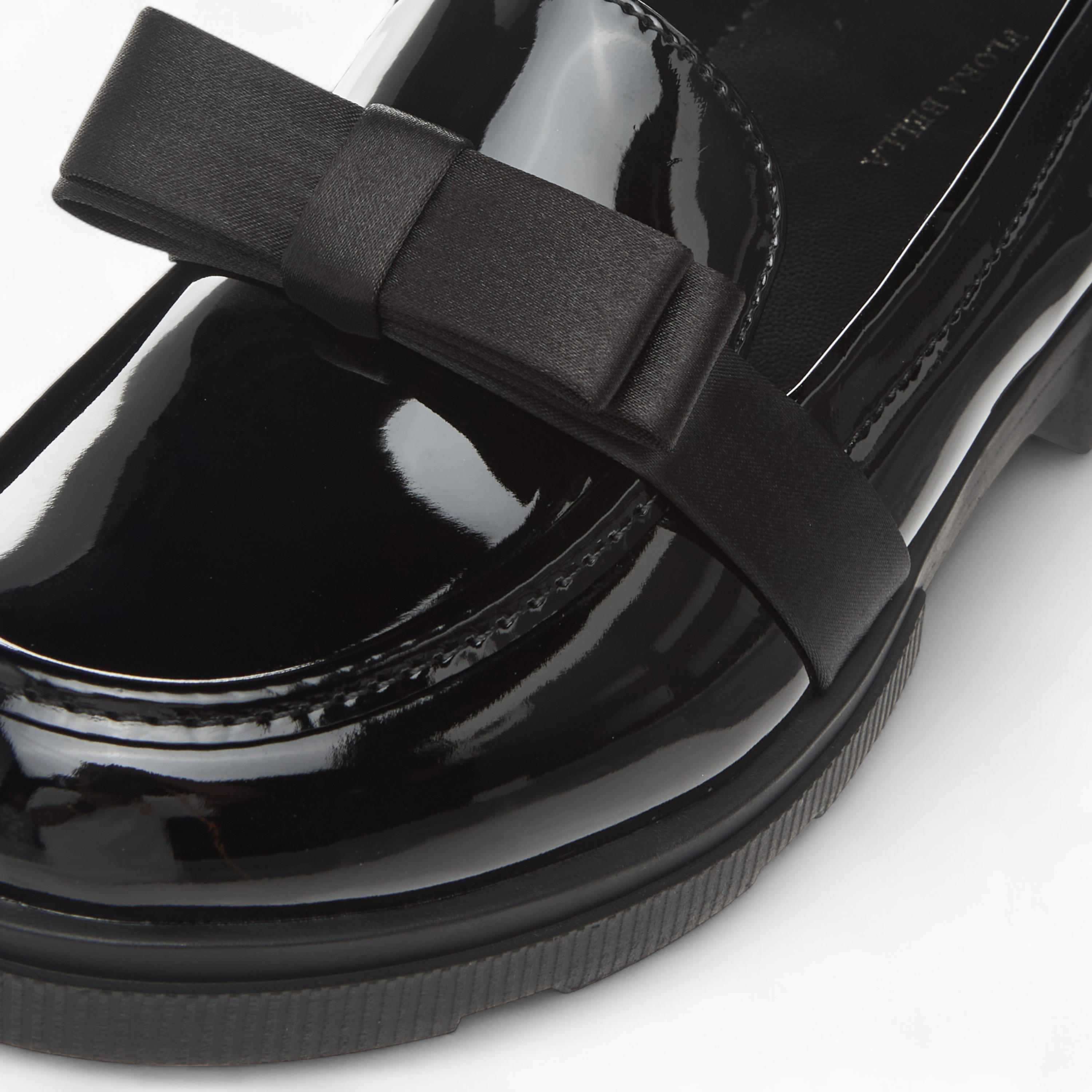 Flora Bella Solid Slip-On School Shoes with Bow Accent-girls-shoes-schoolshoes-image-4