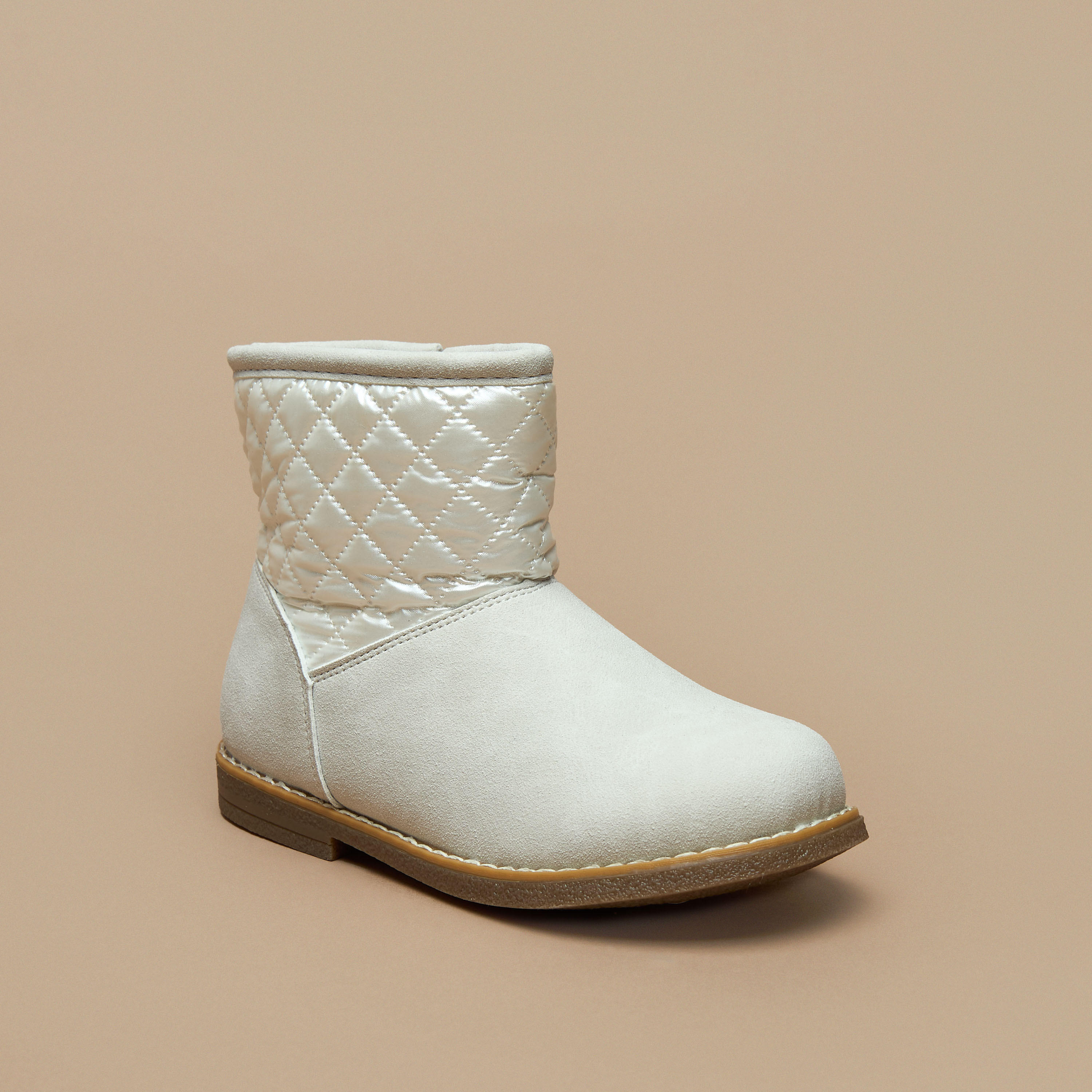 Flora Bella Quilted High Cut Boots with Zip Closure-girls-shoes-boots-image-1