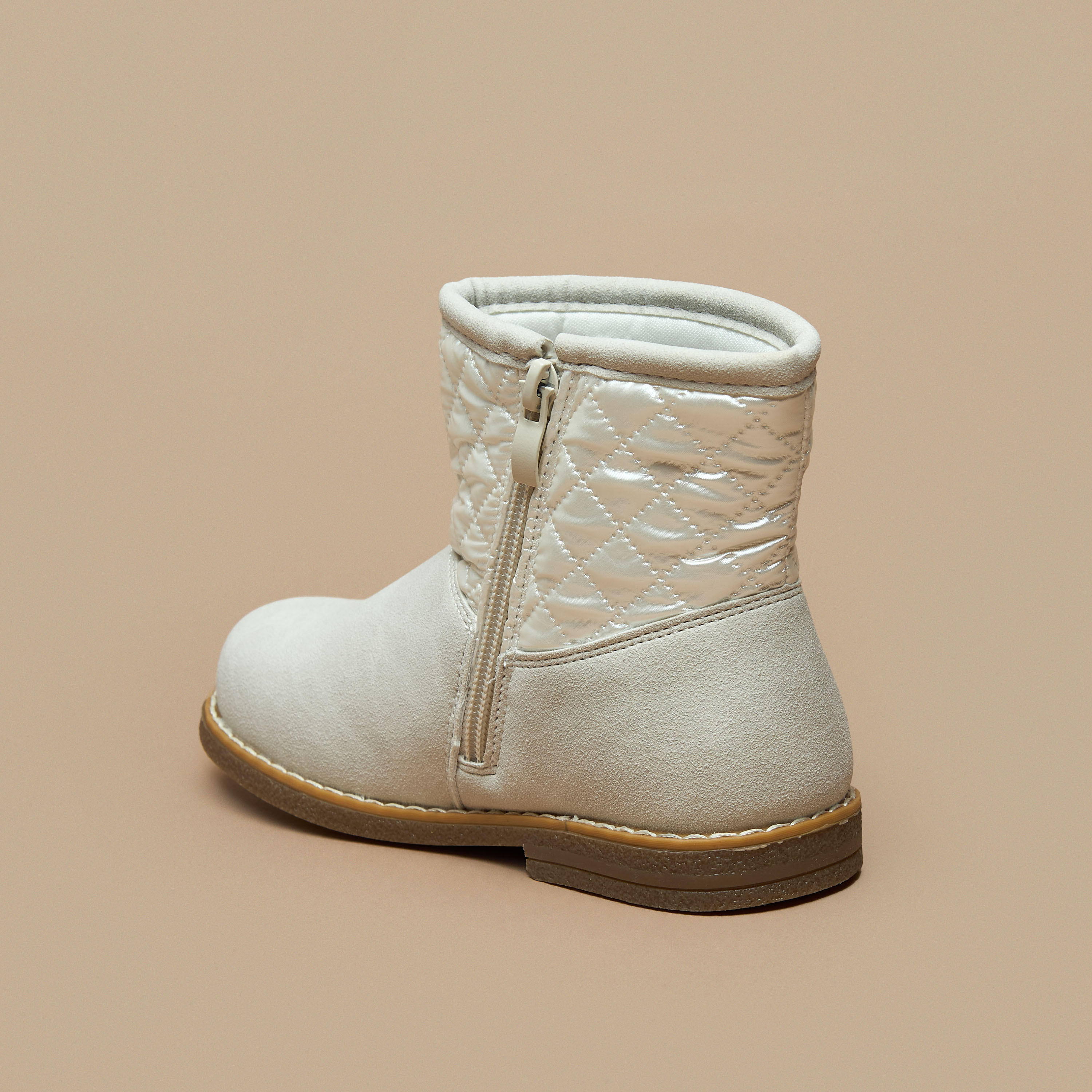 Flora Bella Quilted High Cut Boots with Zip Closure-girls-shoes-boots-image-2