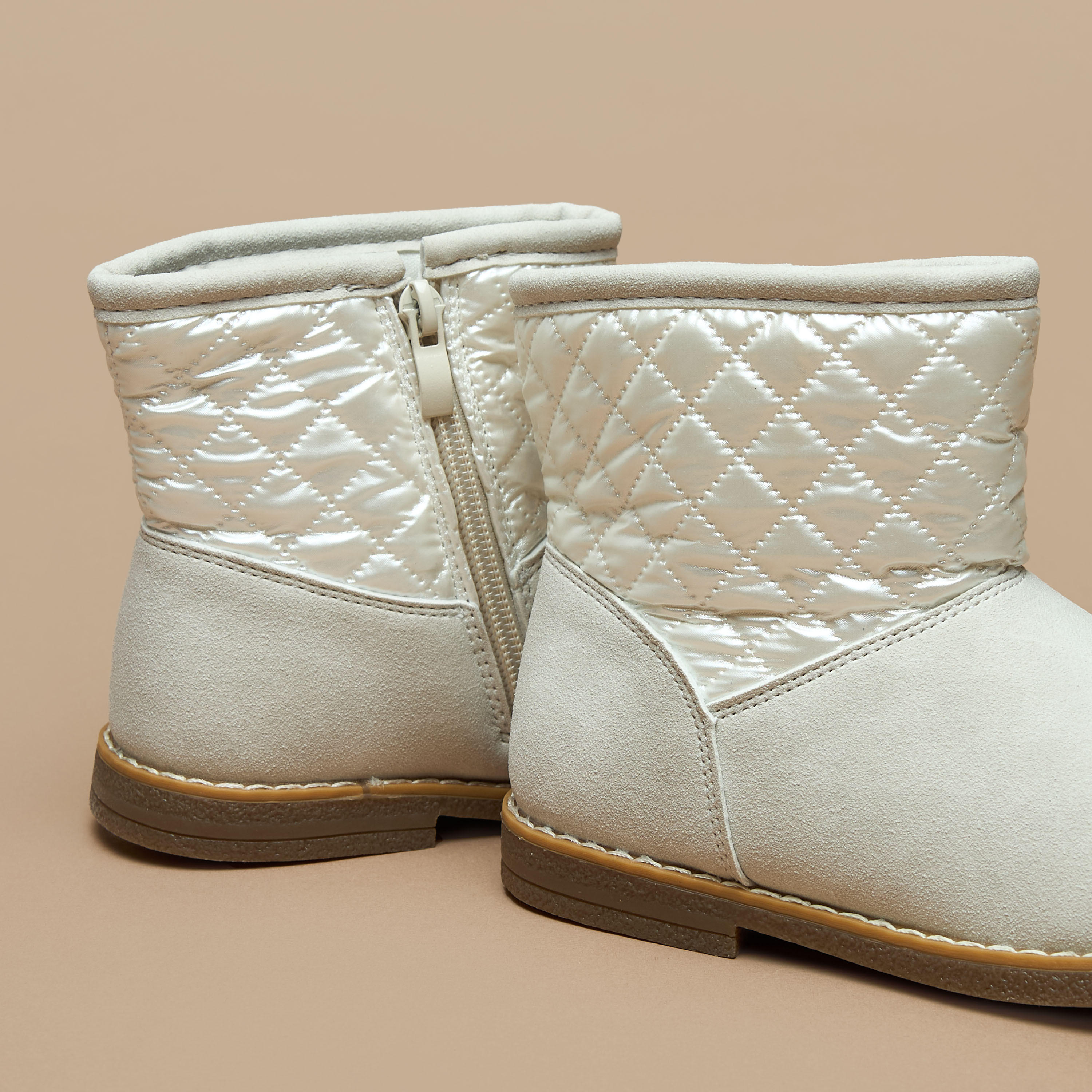 Flora Bella Quilted High Cut Boots with Zip Closure-girls-shoes-boots-image-5