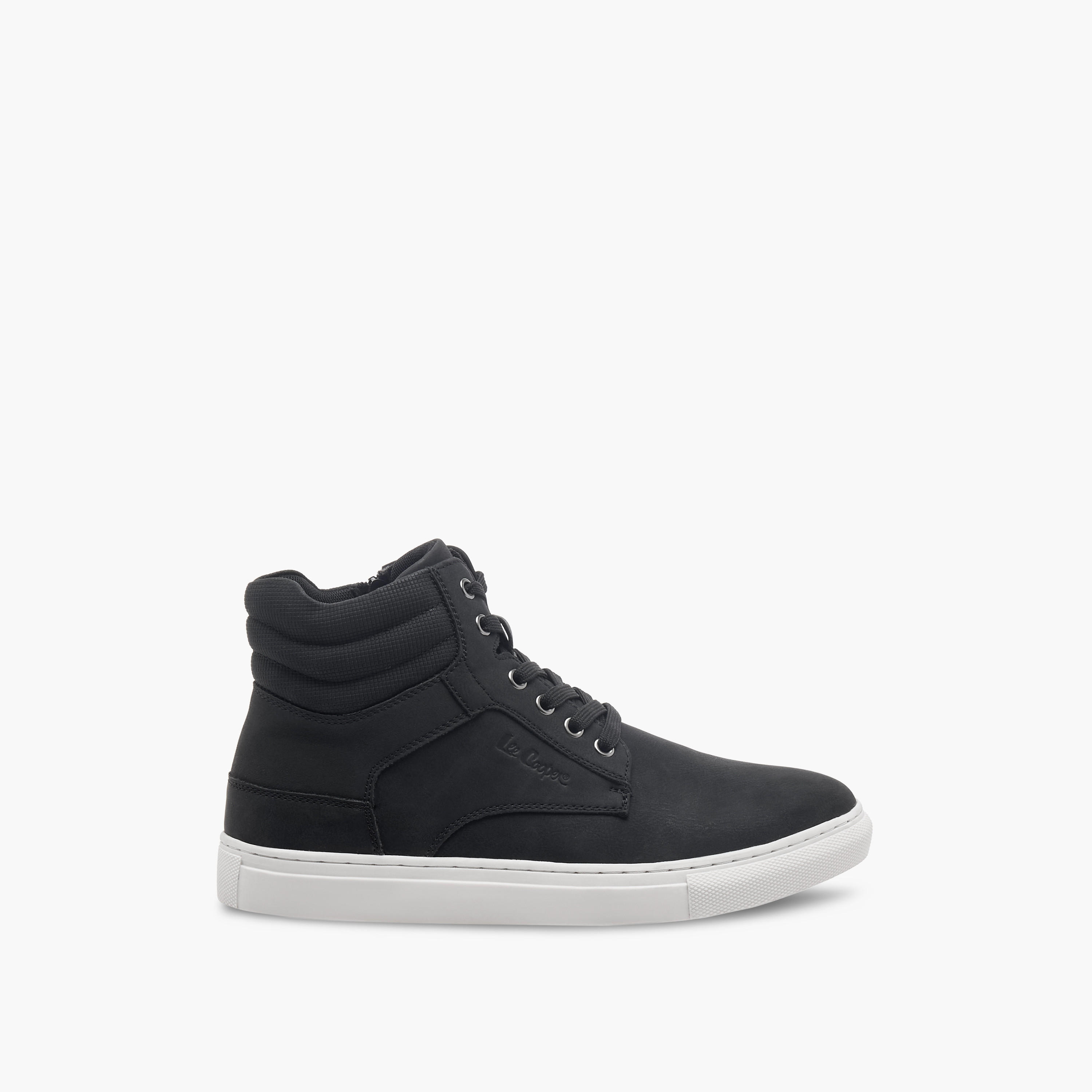 Lee Cooper Men's Solid Sneakers with Zip Closure-men-shoes-sneakers-image-3