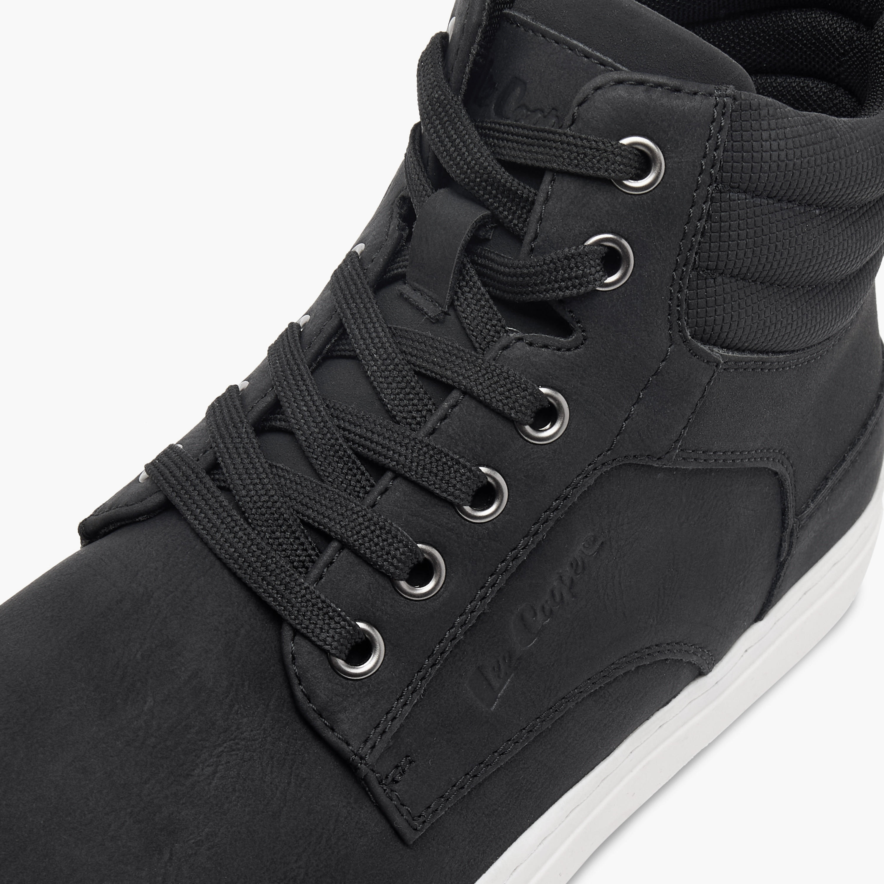 Lee Cooper Men's Solid Sneakers with Zip Closure-men-shoes-sneakers-image-4