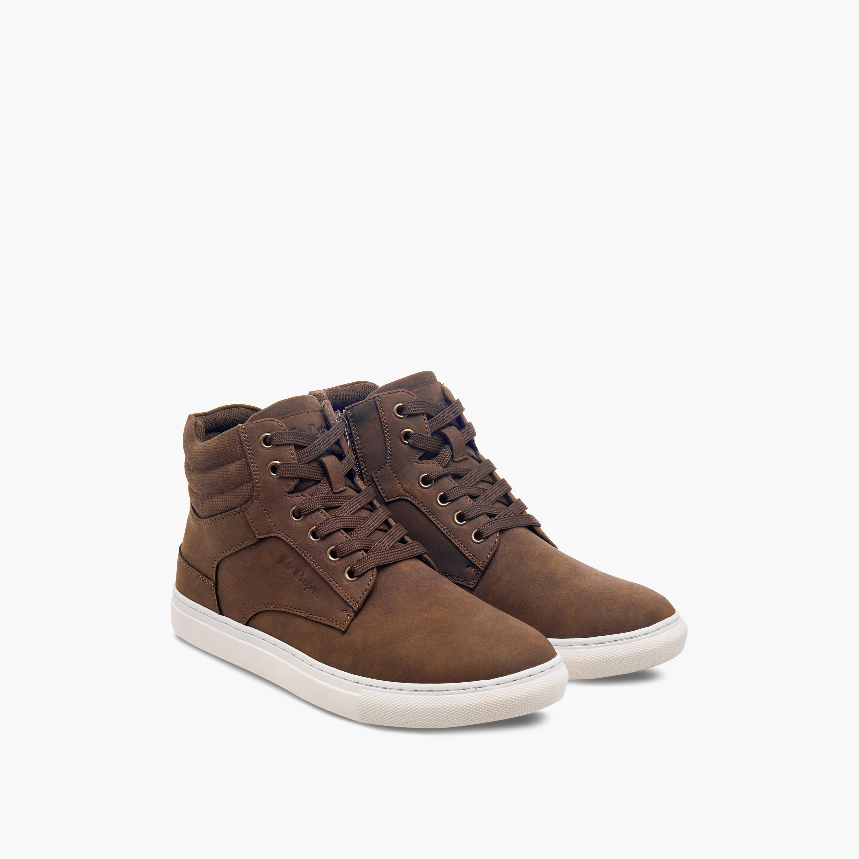 Lee Cooper Men's Solid Sneakers with Zip Closure-men-shoes-sneakers-image-6