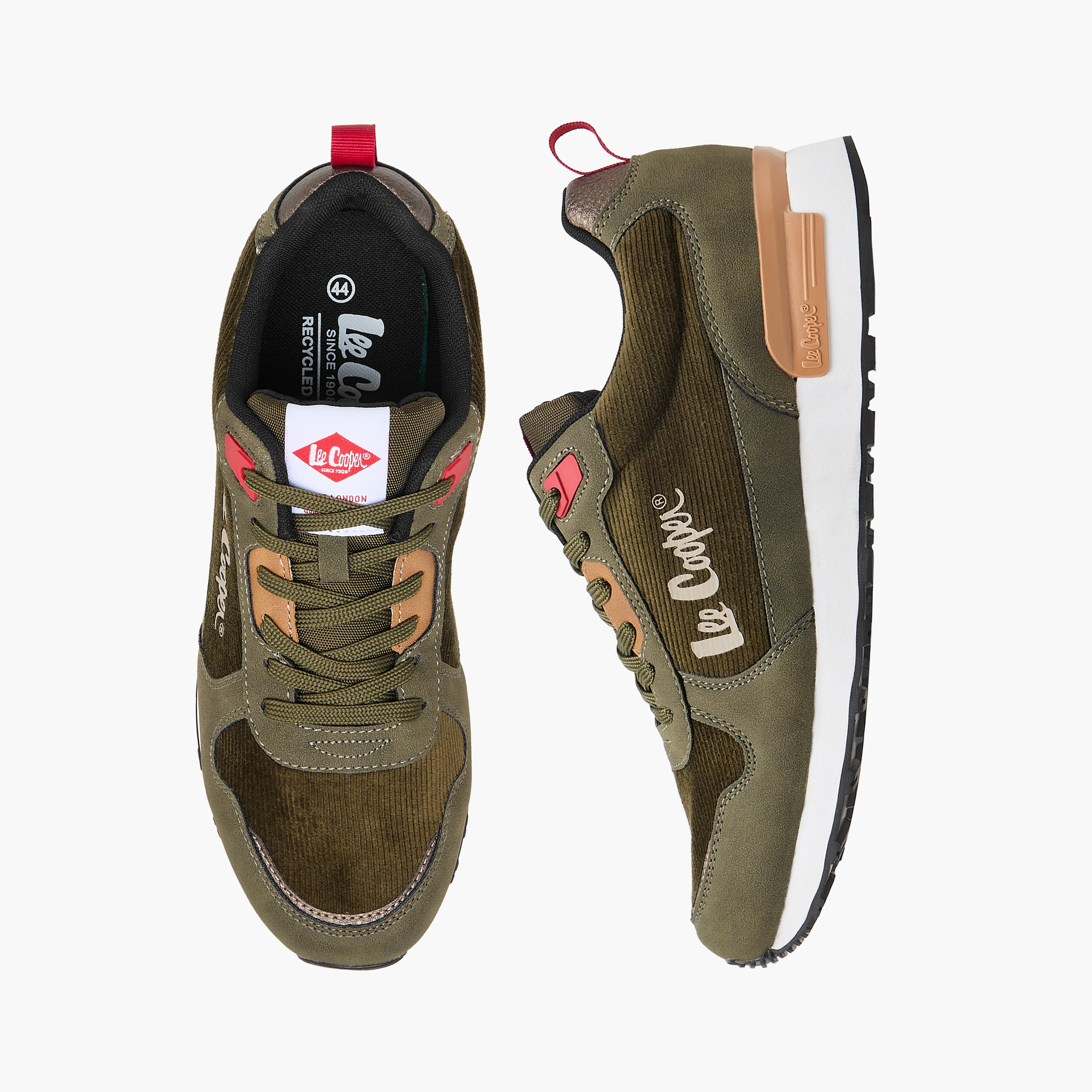 Lee Cooper Men's Panelled Lace-Up Sneakers with Pull Tab-men-shoes-sneakers-image-1