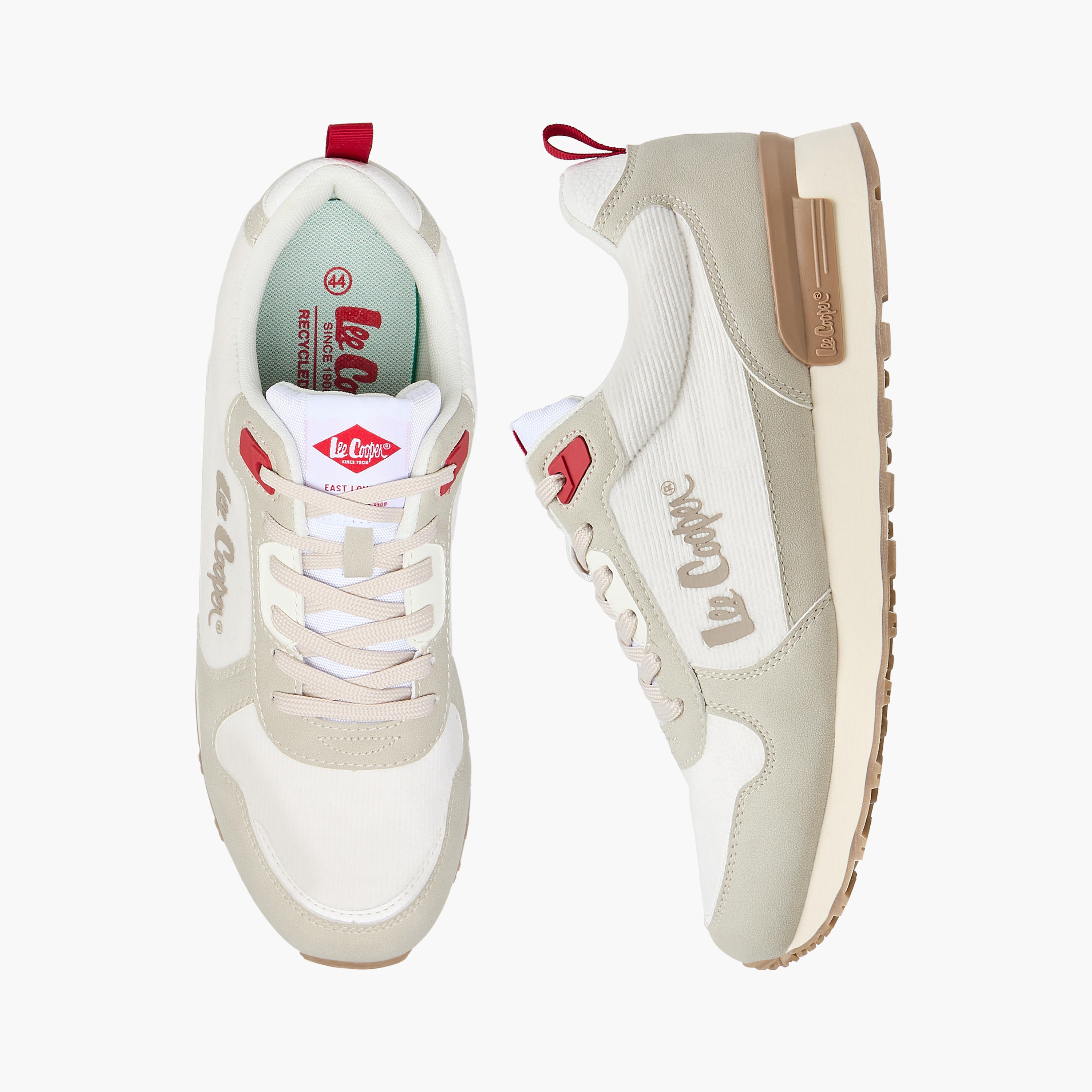 Lee Cooper Men's Panelled Lace-Up Sneakers with Pull Tab-men-shoes-sneakers-image-1