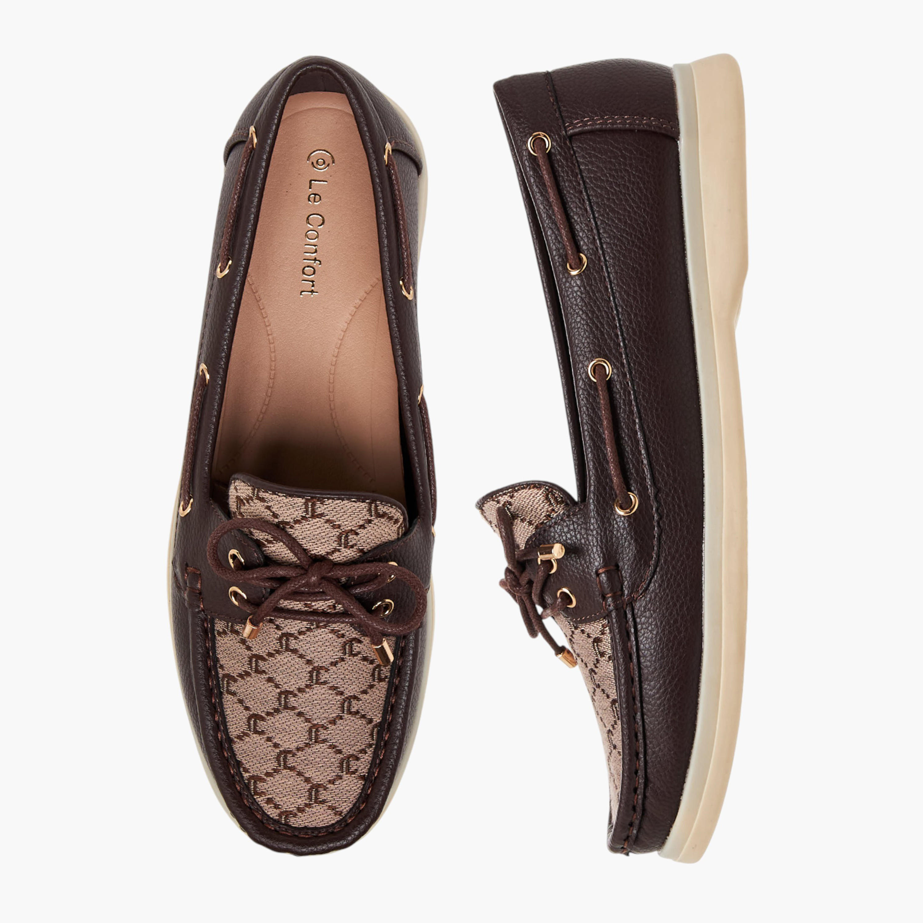 Le Confort Women Monogram Detail Slip-On Moccasins-women-shoes-loafersandmoccasins-image-1