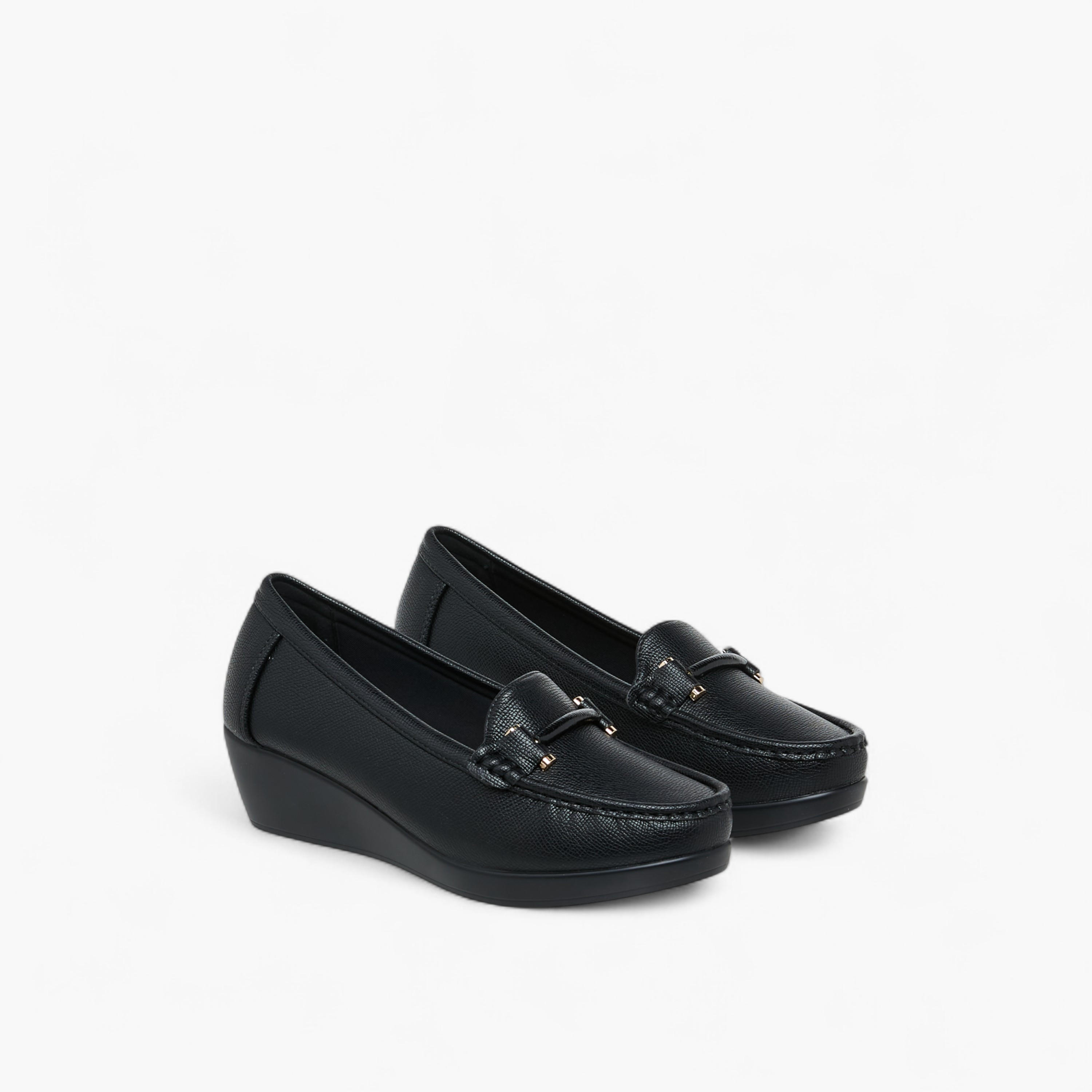 Le Confort Solid Slip-On Loafers with Wedge Heels-women-shoes-loafersandmoccasins-image-1