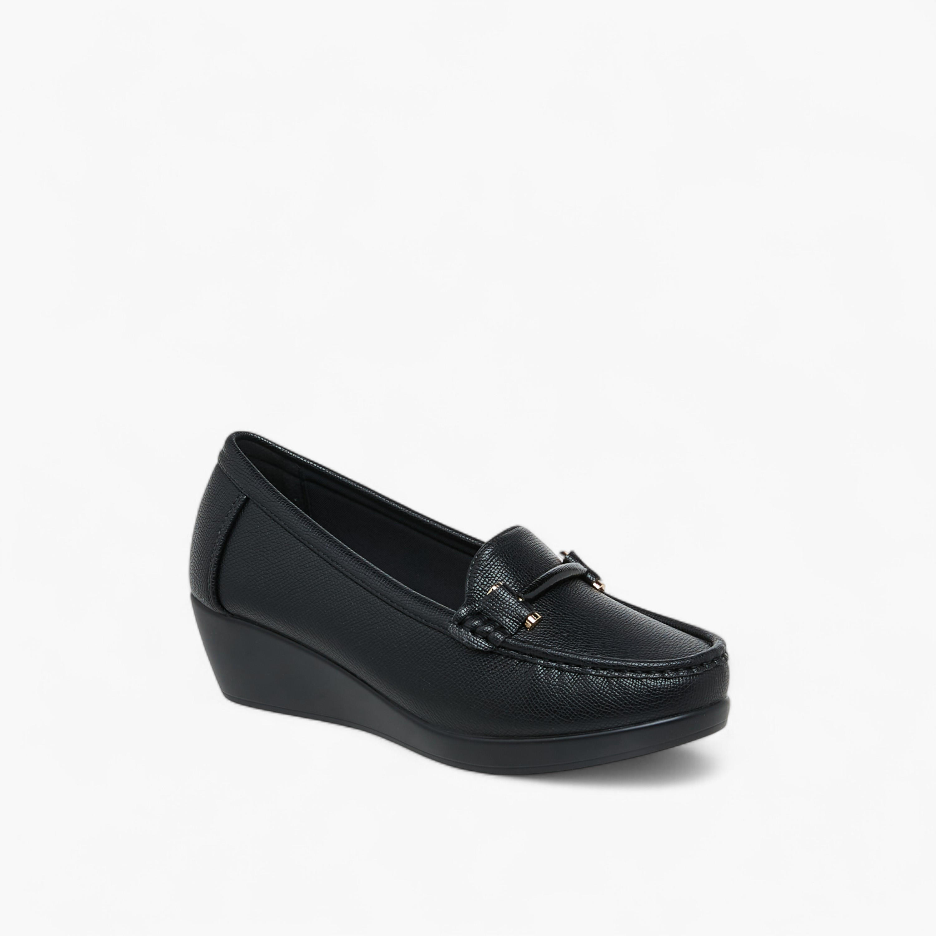 Le Confort Solid Slip-On Loafers with Wedge Heels-women-shoes-loafersandmoccasins-image-2