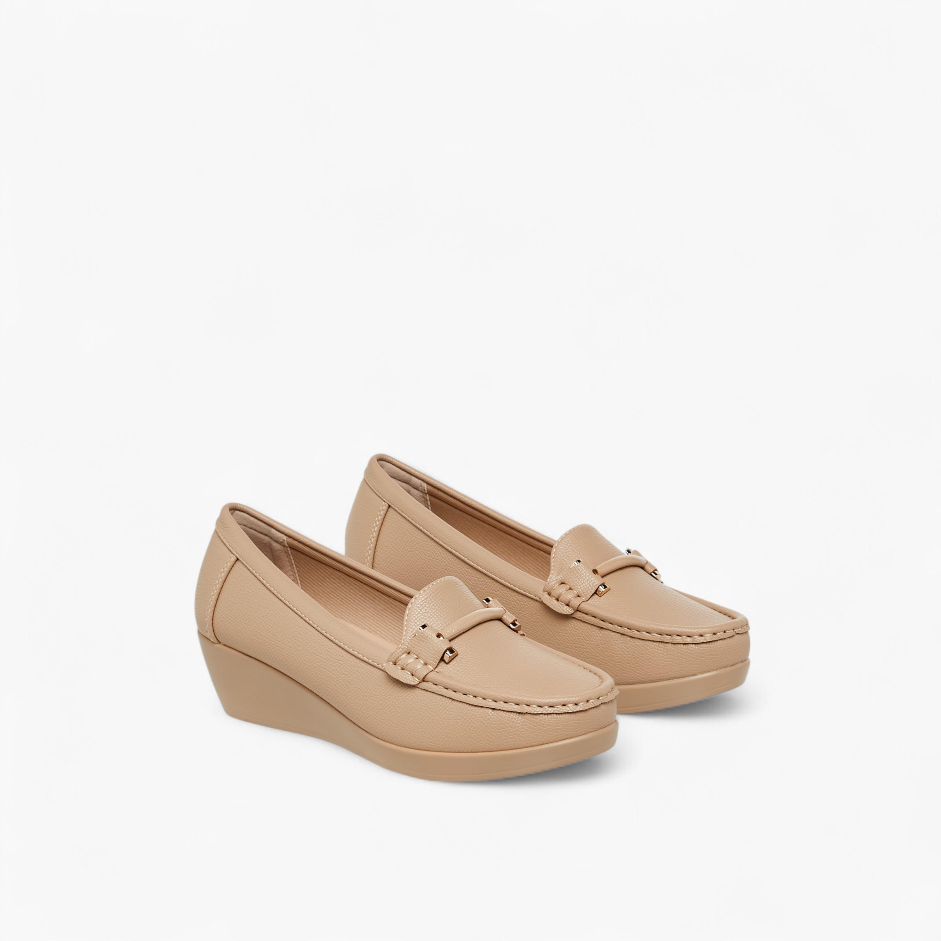 Le Confort Solid Slip-On Loafers with Wedge Heels-women-shoes-loafersandmoccasins-image-1