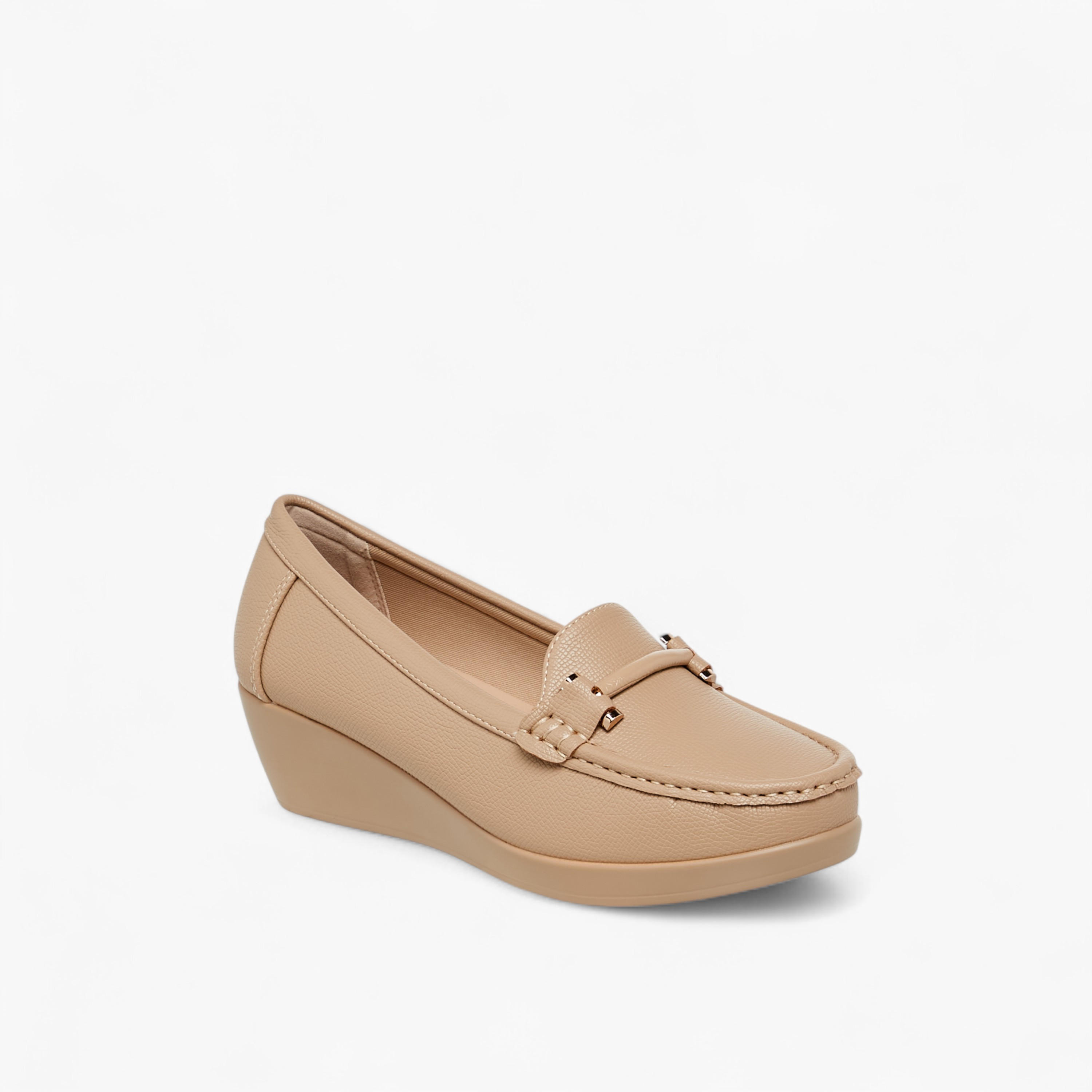 Le Confort Solid Slip-On Loafers with Wedge Heels-women-shoes-loafersandmoccasins-image-2