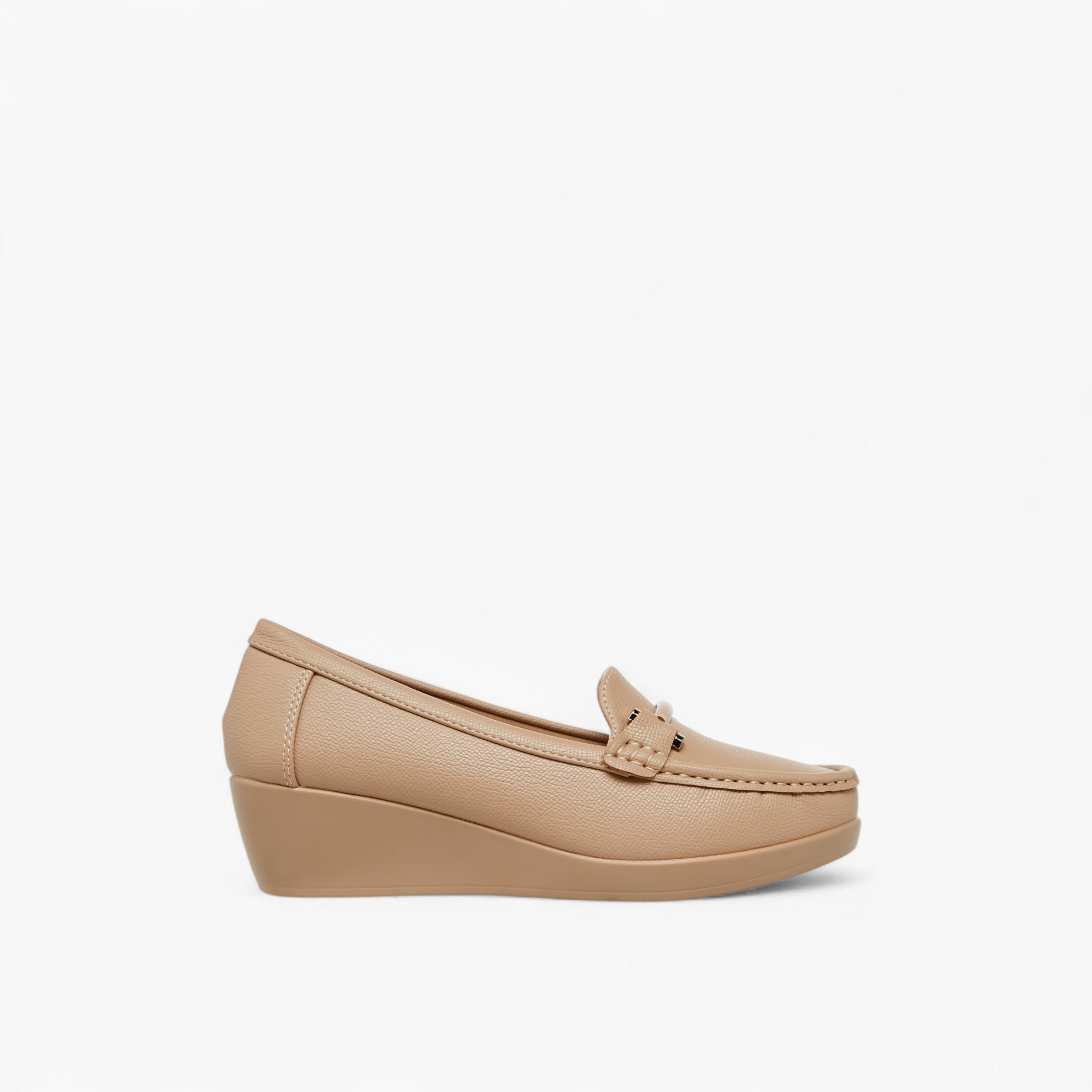 Le Confort Solid Slip-On Loafers with Wedge Heels-women-shoes-loafersandmoccasins-image-3