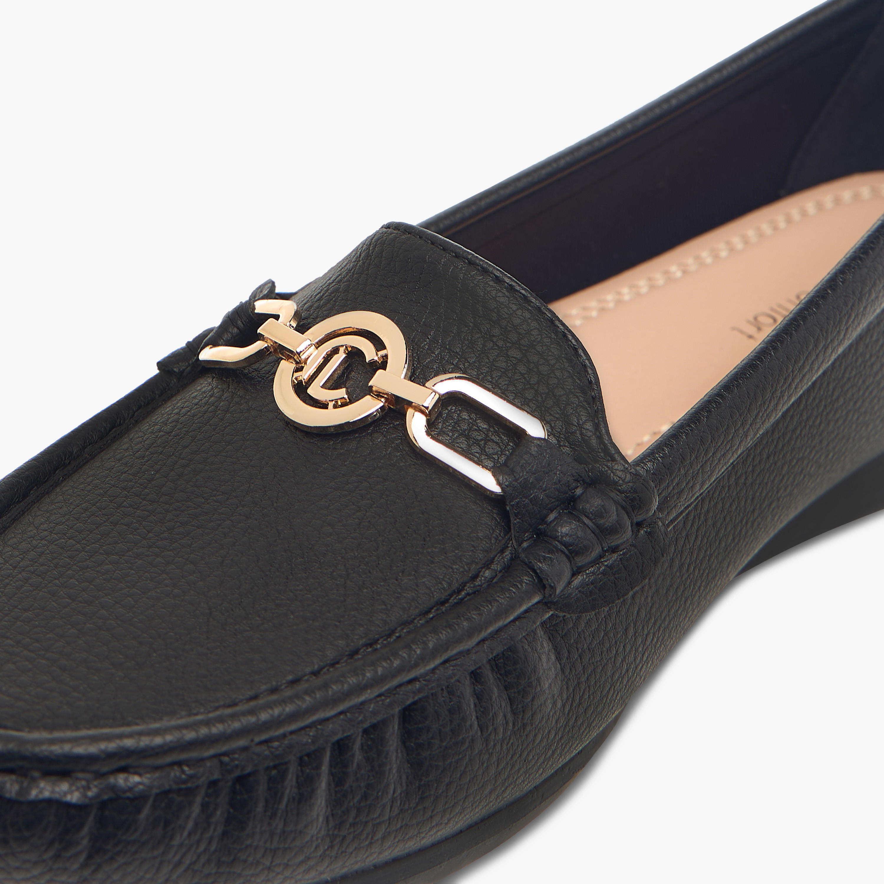 Le Confort Textured Slip-On Loafers with Metallic Accent-women-shoes-flats-loafers-image-4