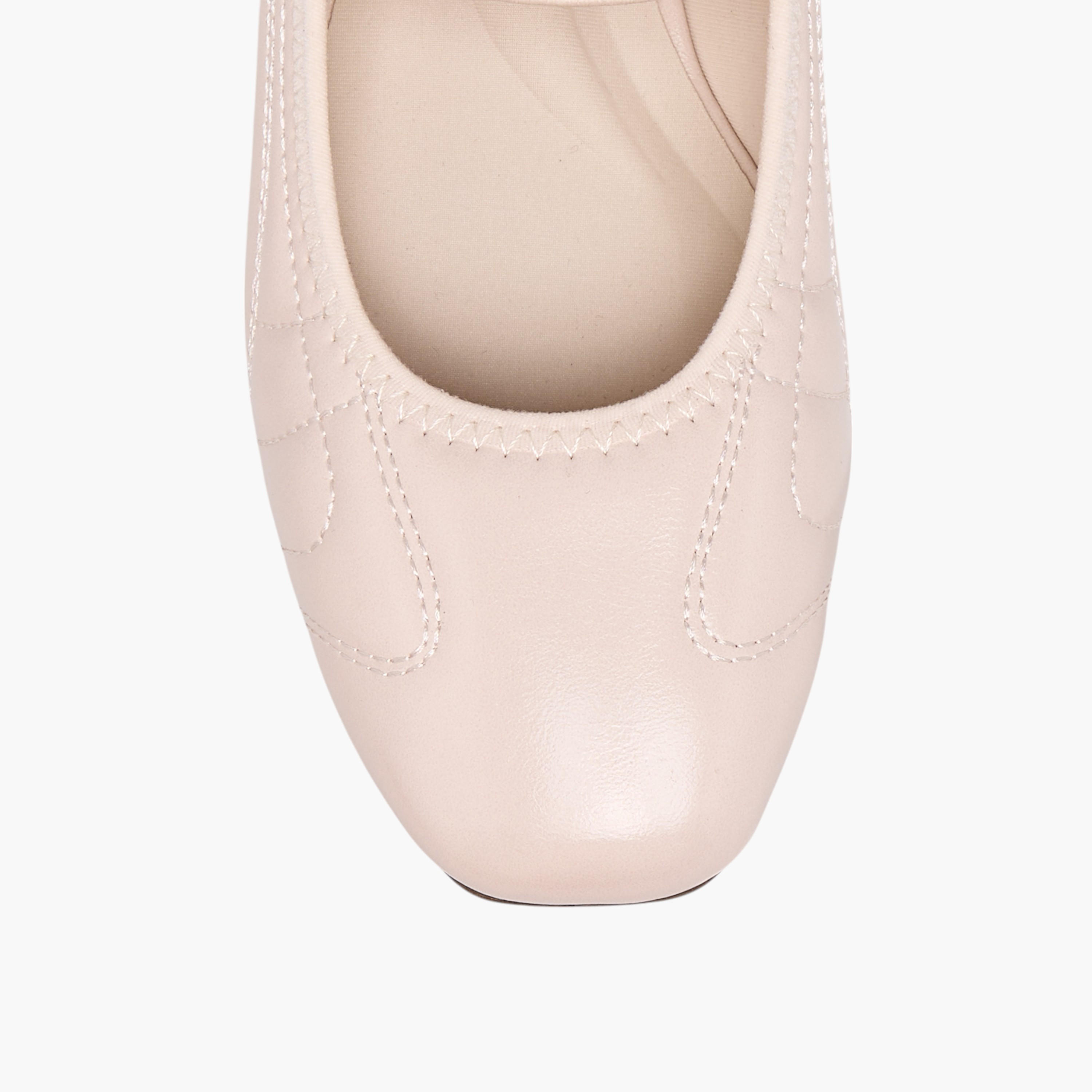 حذاء باليرينا بارز الملمس بحزام مطاطي للنساء من سيليست-women-shoes-ballerinas-image-4