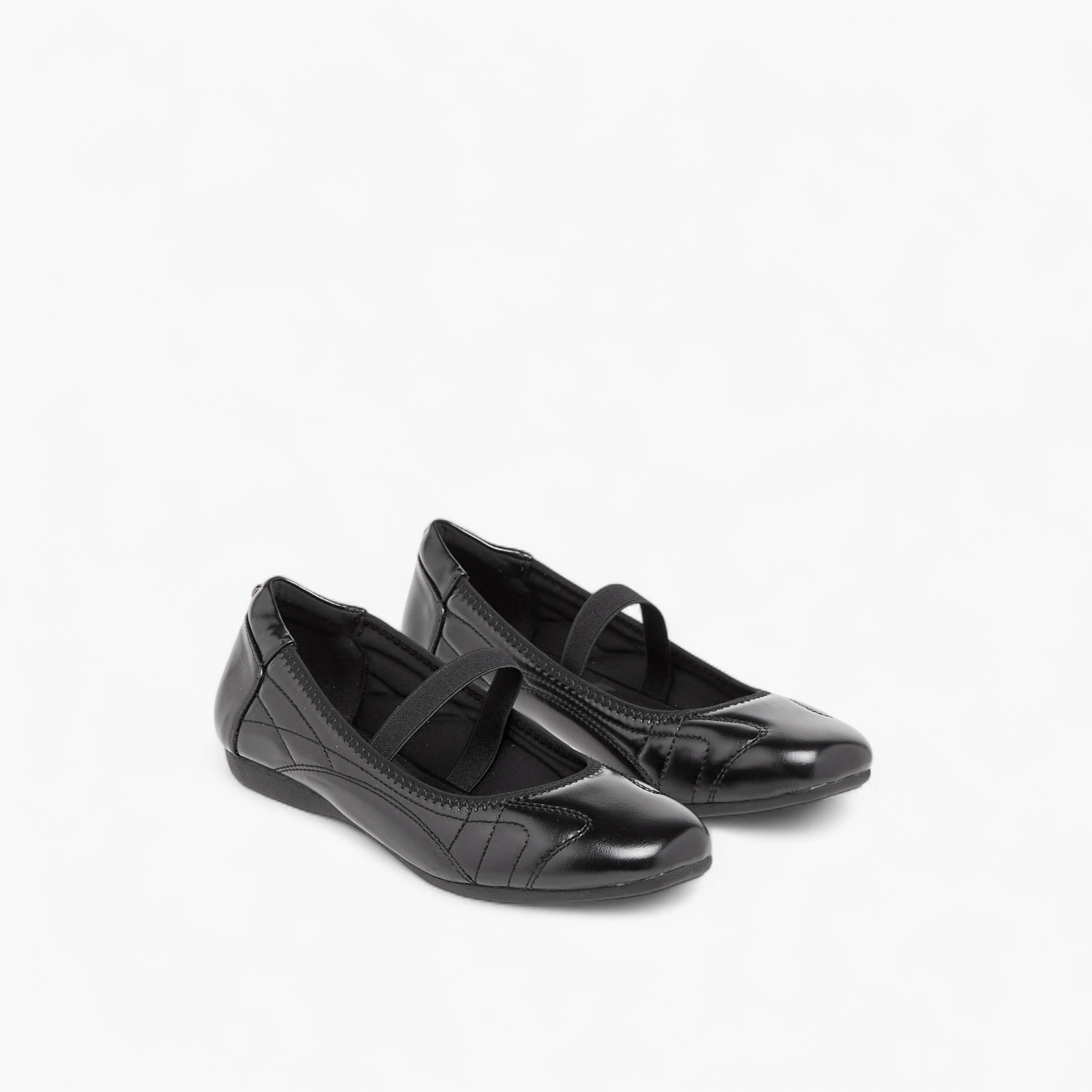 Celeste Women's Textured Ballerina Shoes with Elasticated Strap-women-shoes-ballerinas-image-1