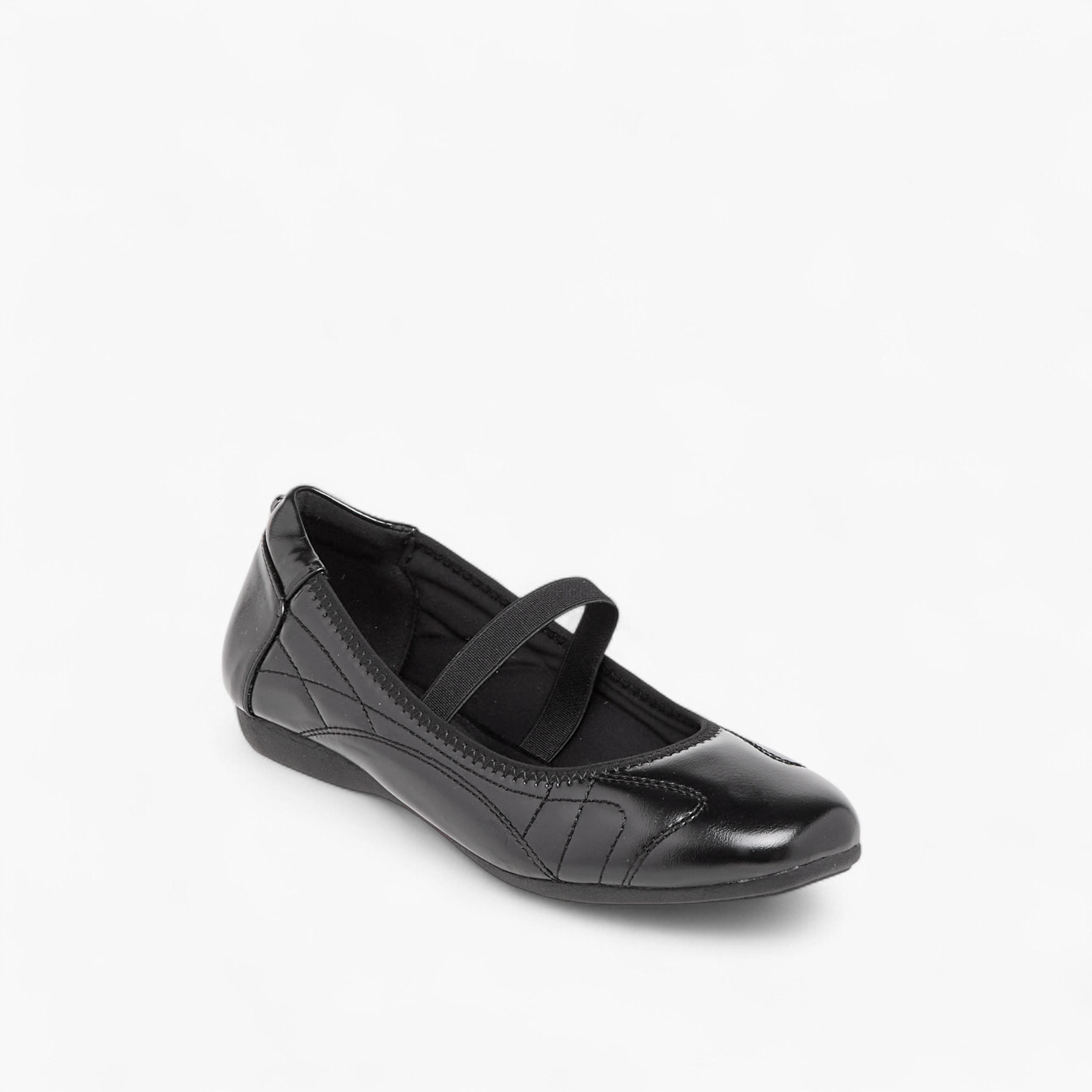 Celeste Women's Textured Ballerina Shoes with Elasticated Strap-women-shoes-ballerinas-image-2