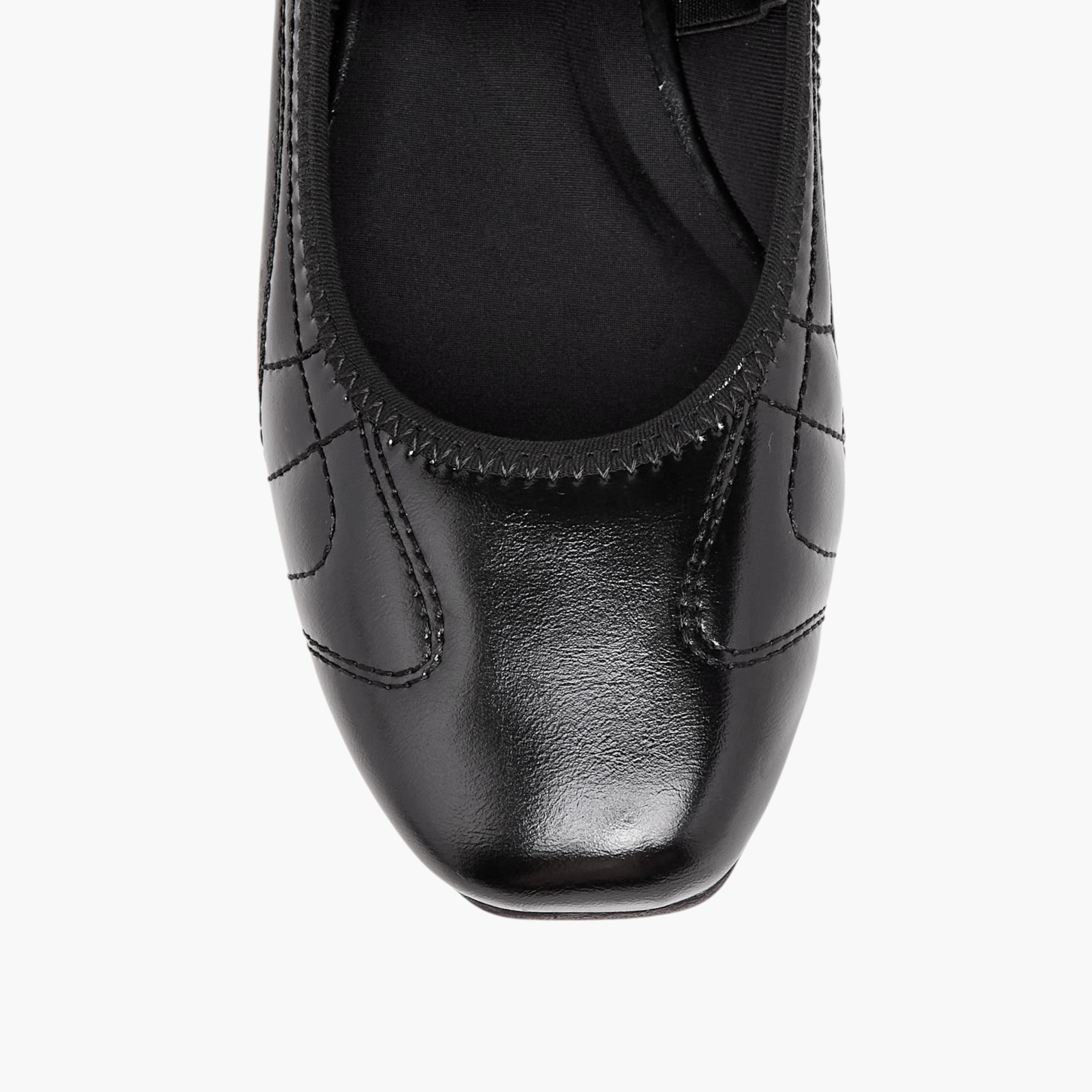 Celeste Women's Textured Ballerina Shoes with Elasticated Strap-women-shoes-ballerinas-image-4