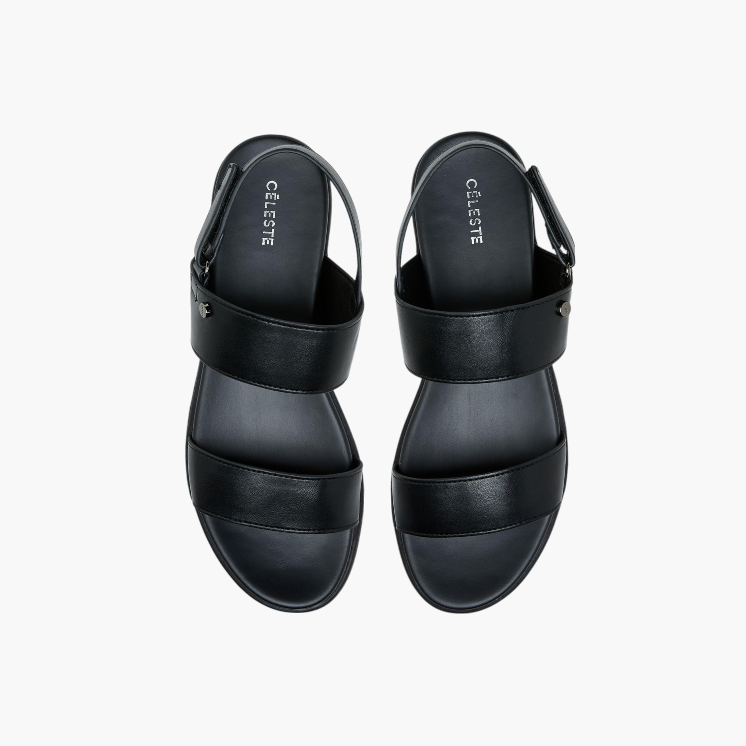 Celeste Women's Solid Sandals with Hook and Loop Closure-women-shoes-sandals-heeled-image-1