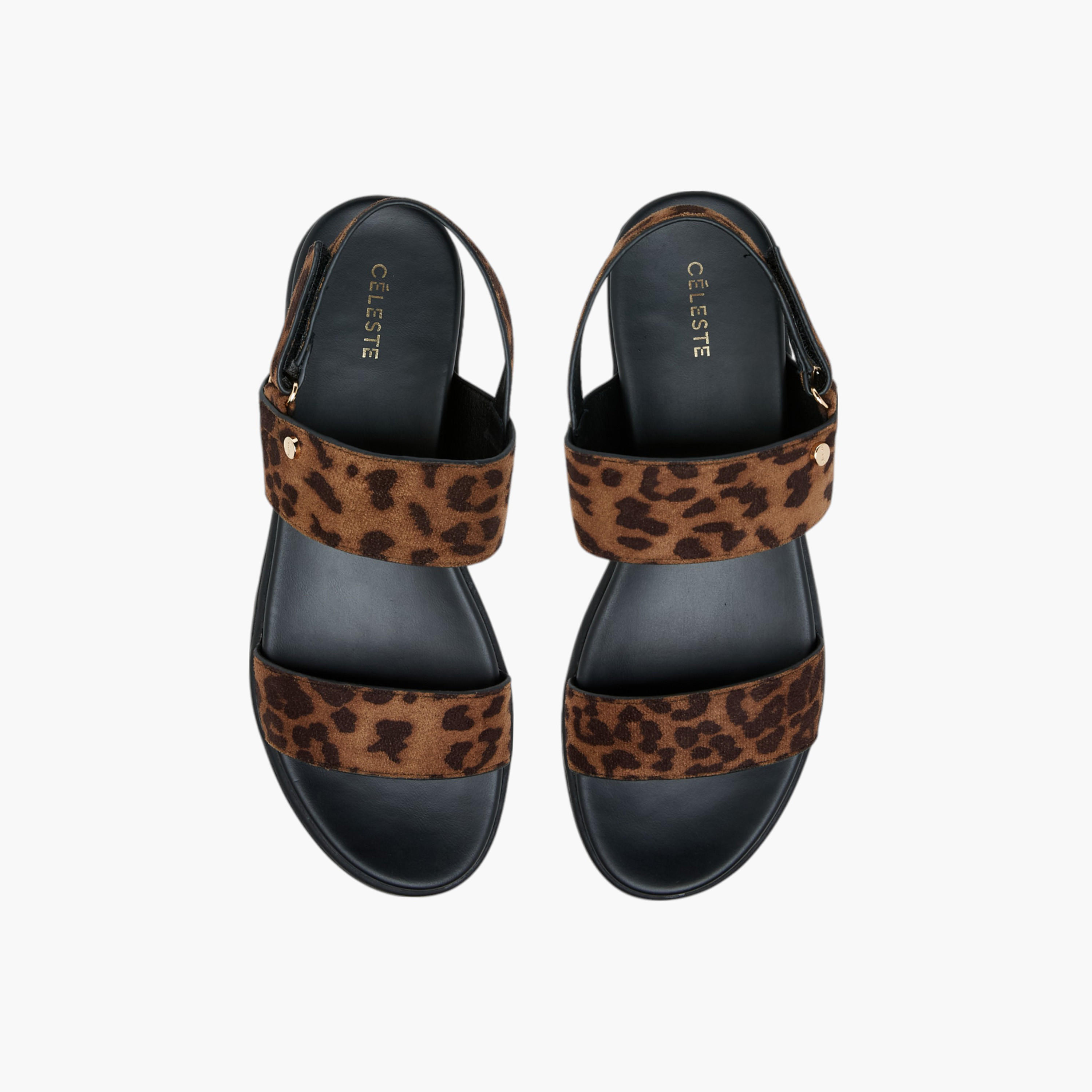 Celeste Women's Animal Print Sandals with Hook and Loop Closure-women-shoes-sandals-heeled-image-1