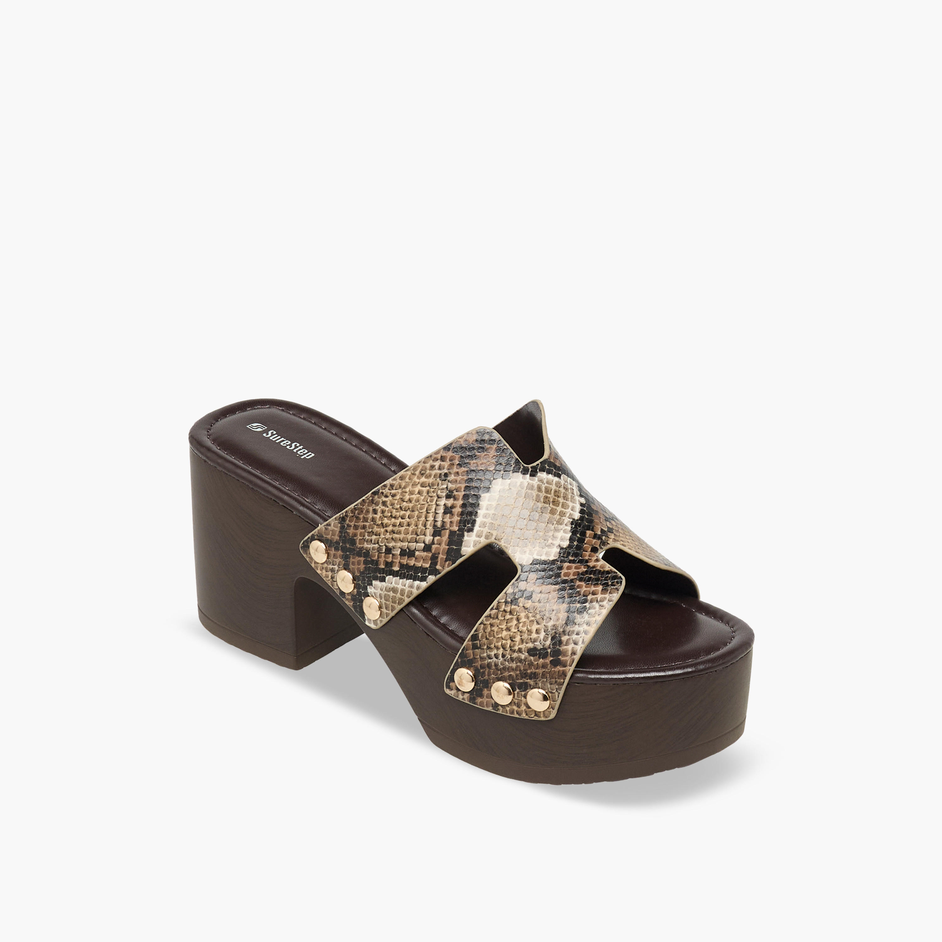Surestep Women Lightweight Stud Embellished Metallic Platform Heel Sandals-women-shoes-sandals-heeled-image-2