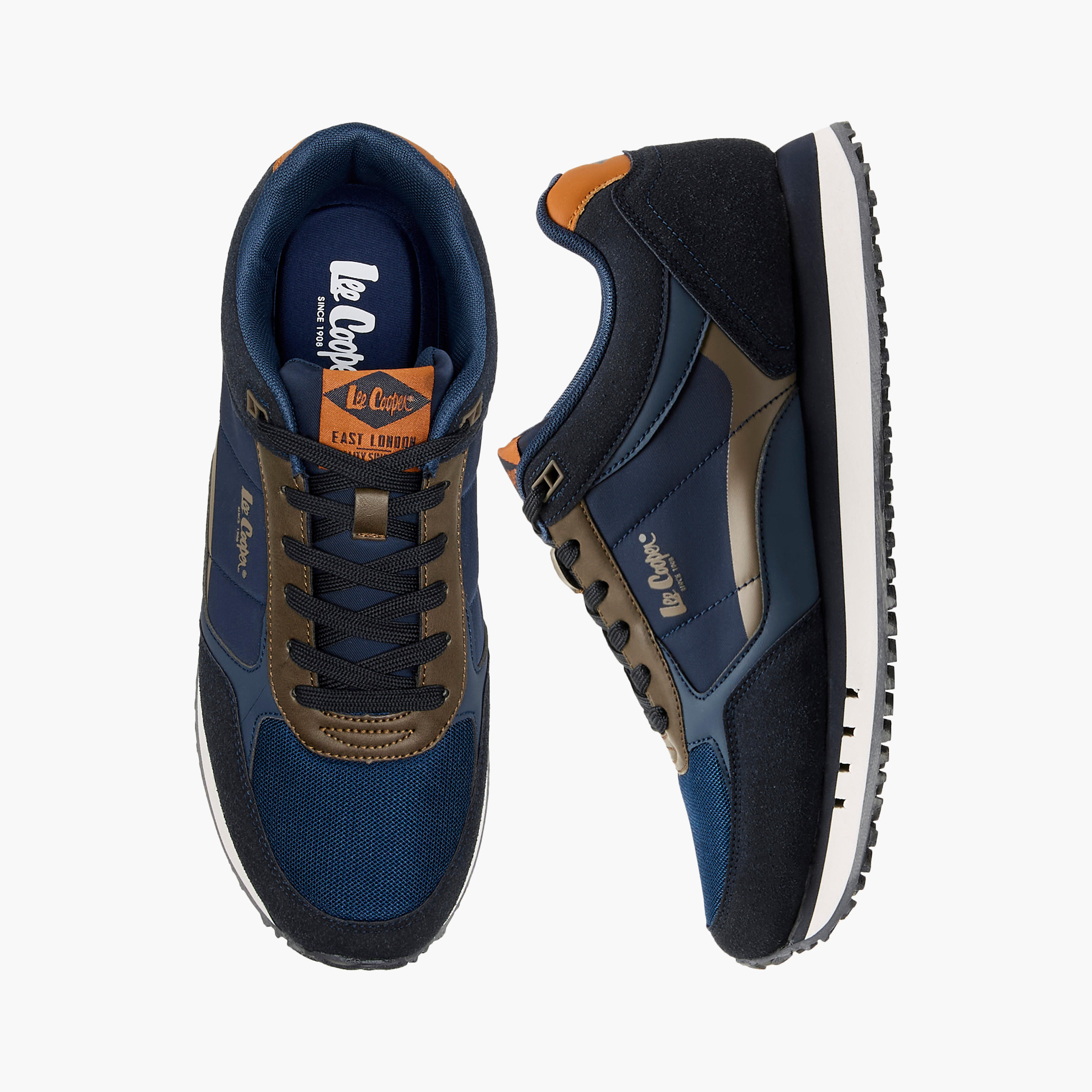 Lee Cooper Men's Panelled Lace-Up Sneakers-men-shoes-sneakers-image-1