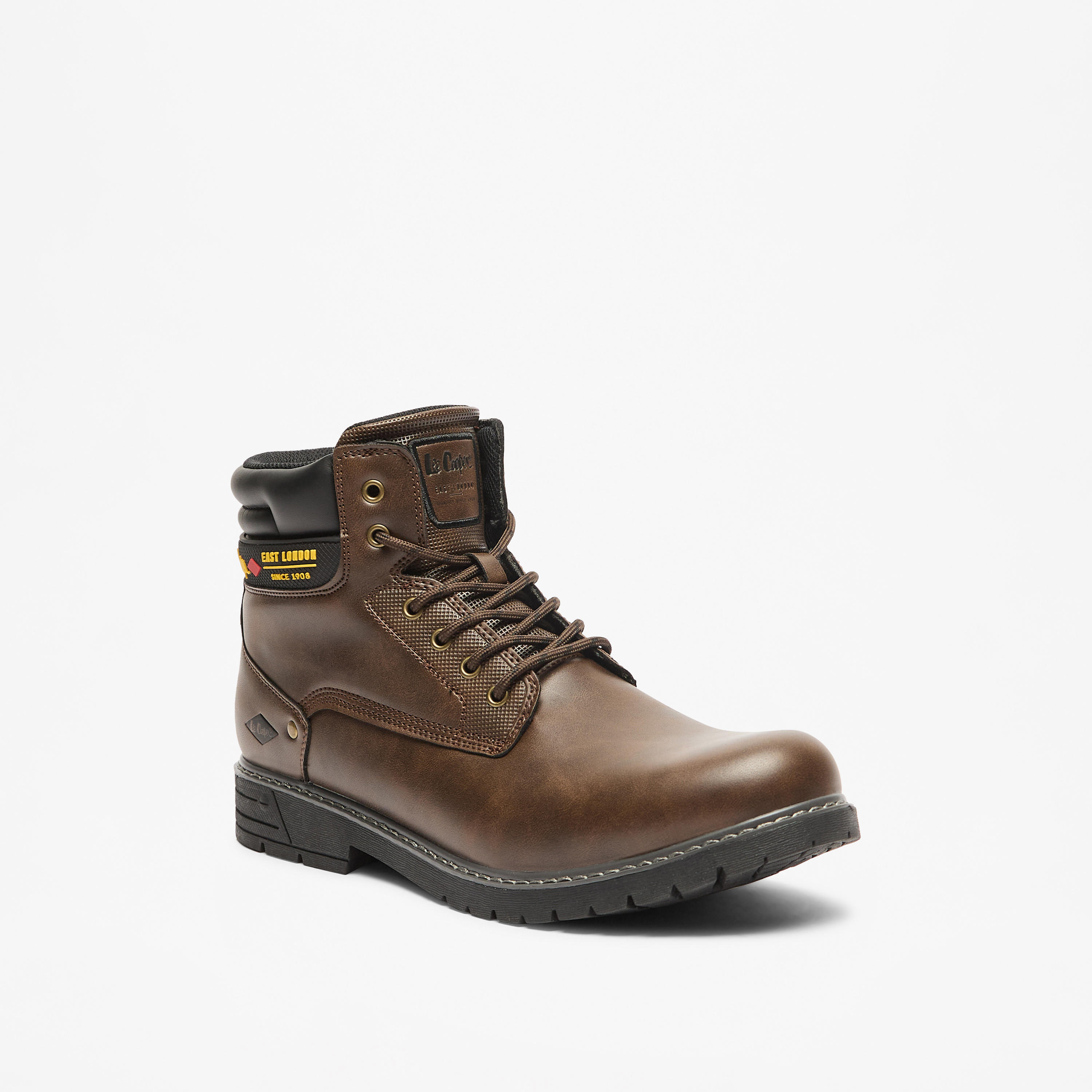 Lee Cooper Men's Logo Detail Chukka Boots with Lace-Up Closure-men-shoes-boots-image-1