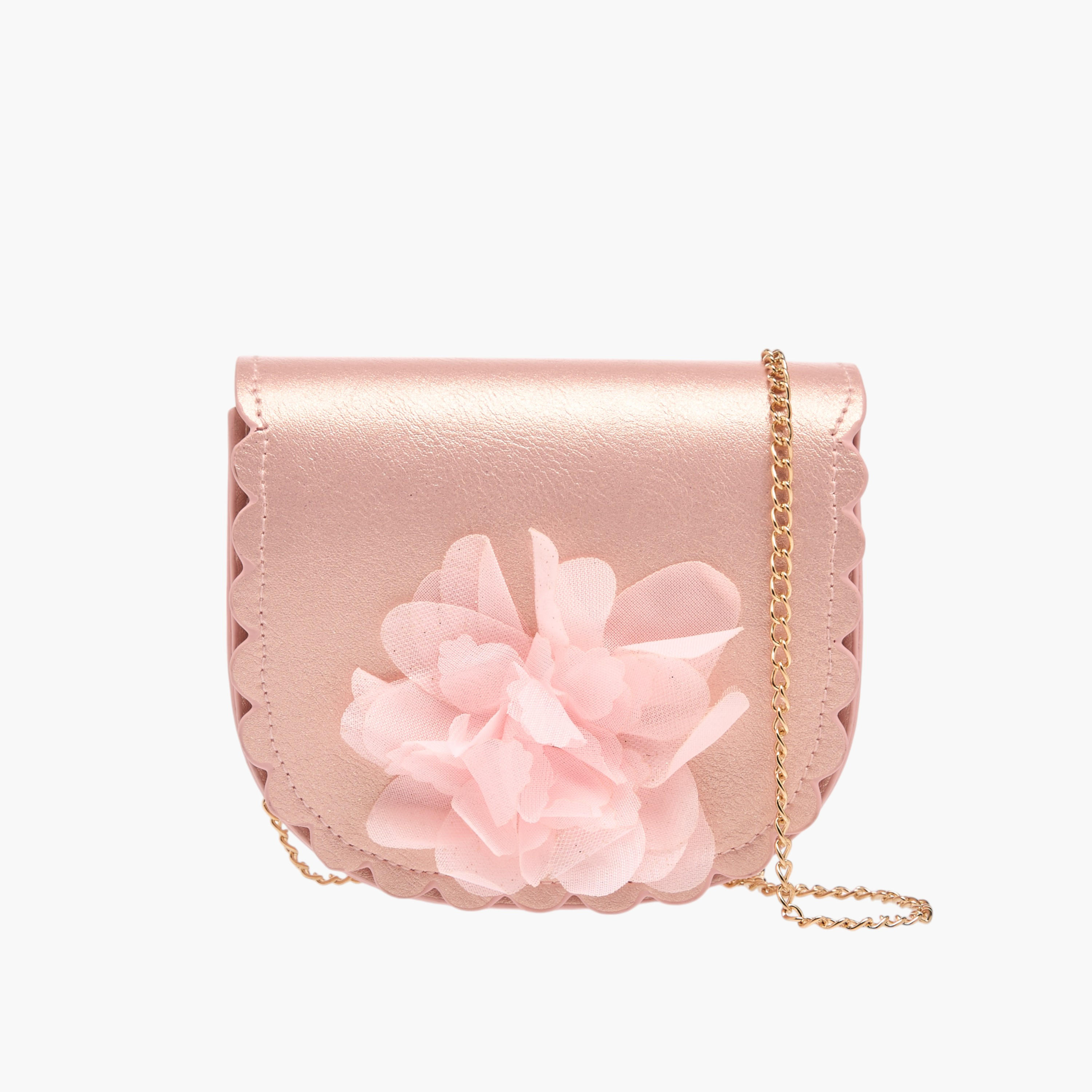Flora Bella Applique Detail Sling Bag with Magnetic Closure-girls-accessories-bags-image-1