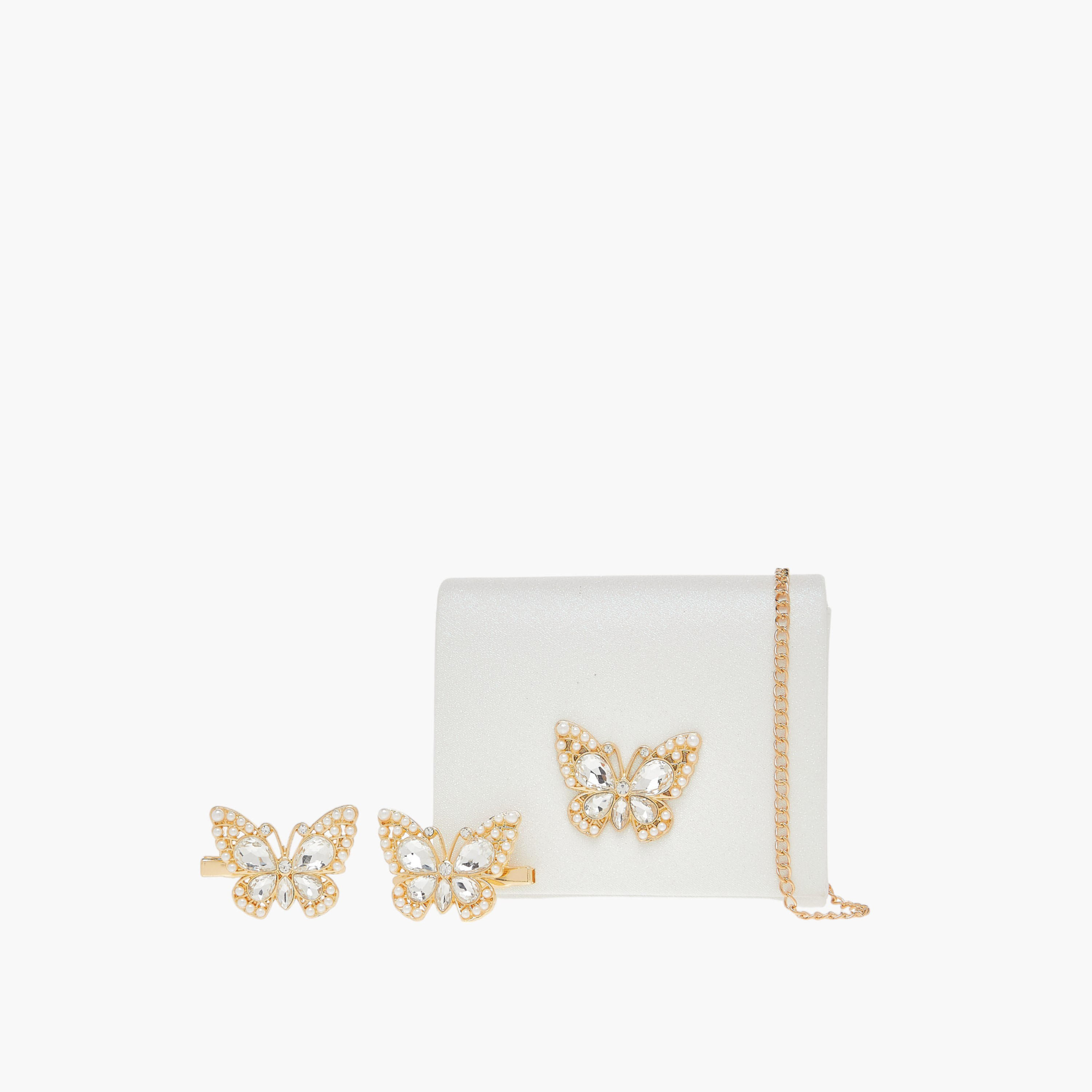 Flora Bella 3-Piece Glitter Embellished Sling Bag and Hairclip Set-girls-accessories-bags-image-1