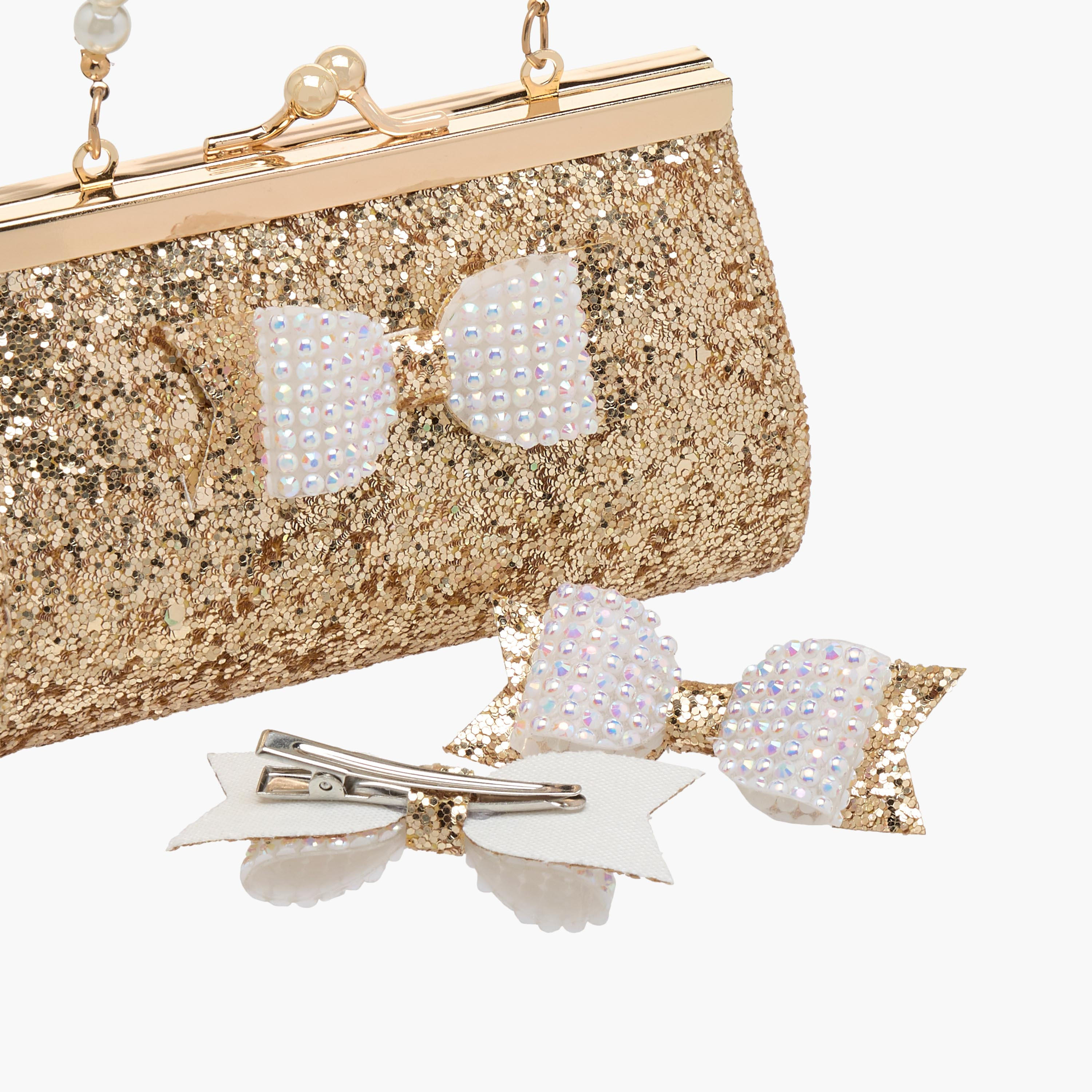 Flora Bella 3-Piece Bow Embellished Handbag and Hairclip Set-girls-accessories-bags-image-5