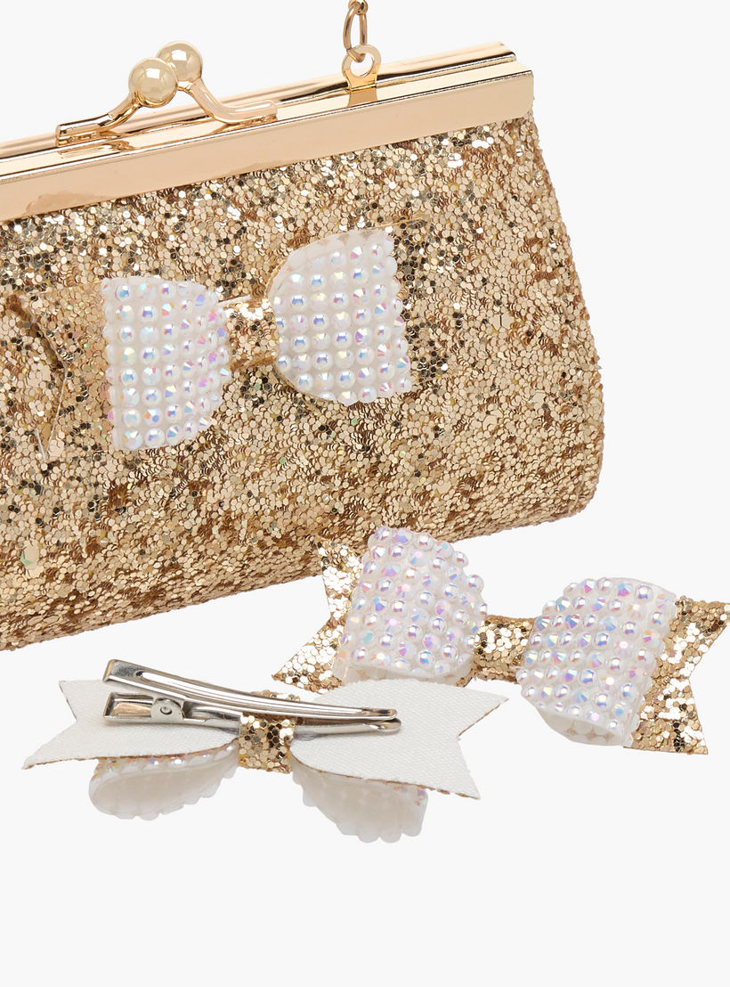 Flora Bella 3-Piece Bow Embellished Handbag and Hairclip Set-girls-accessories-bags-image-5